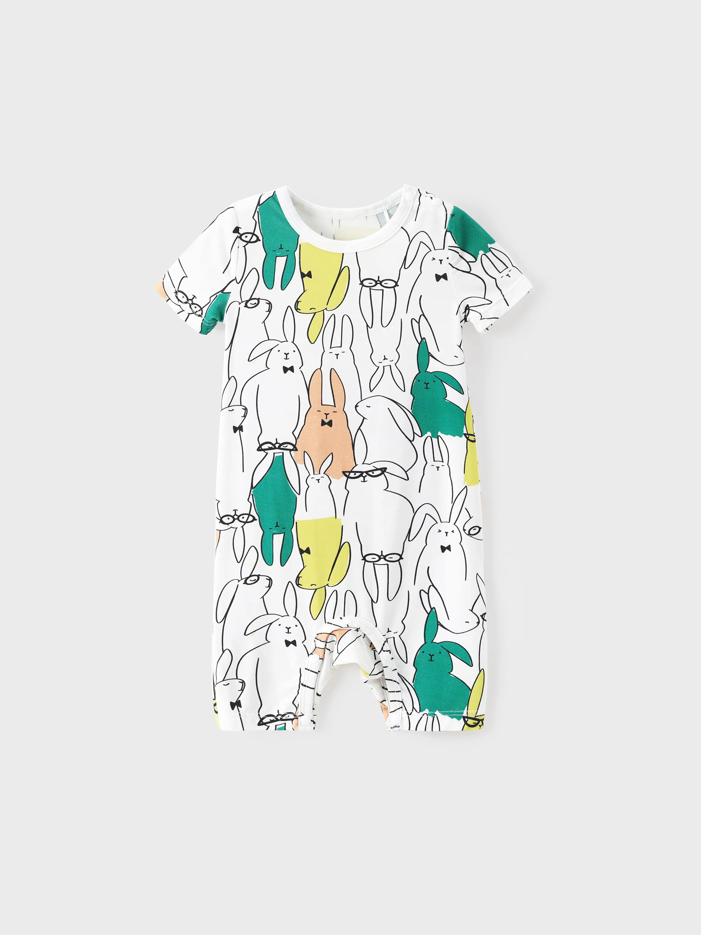 

Family Matching Rabbit Print Short-sleeve Bamboo Pajama Set