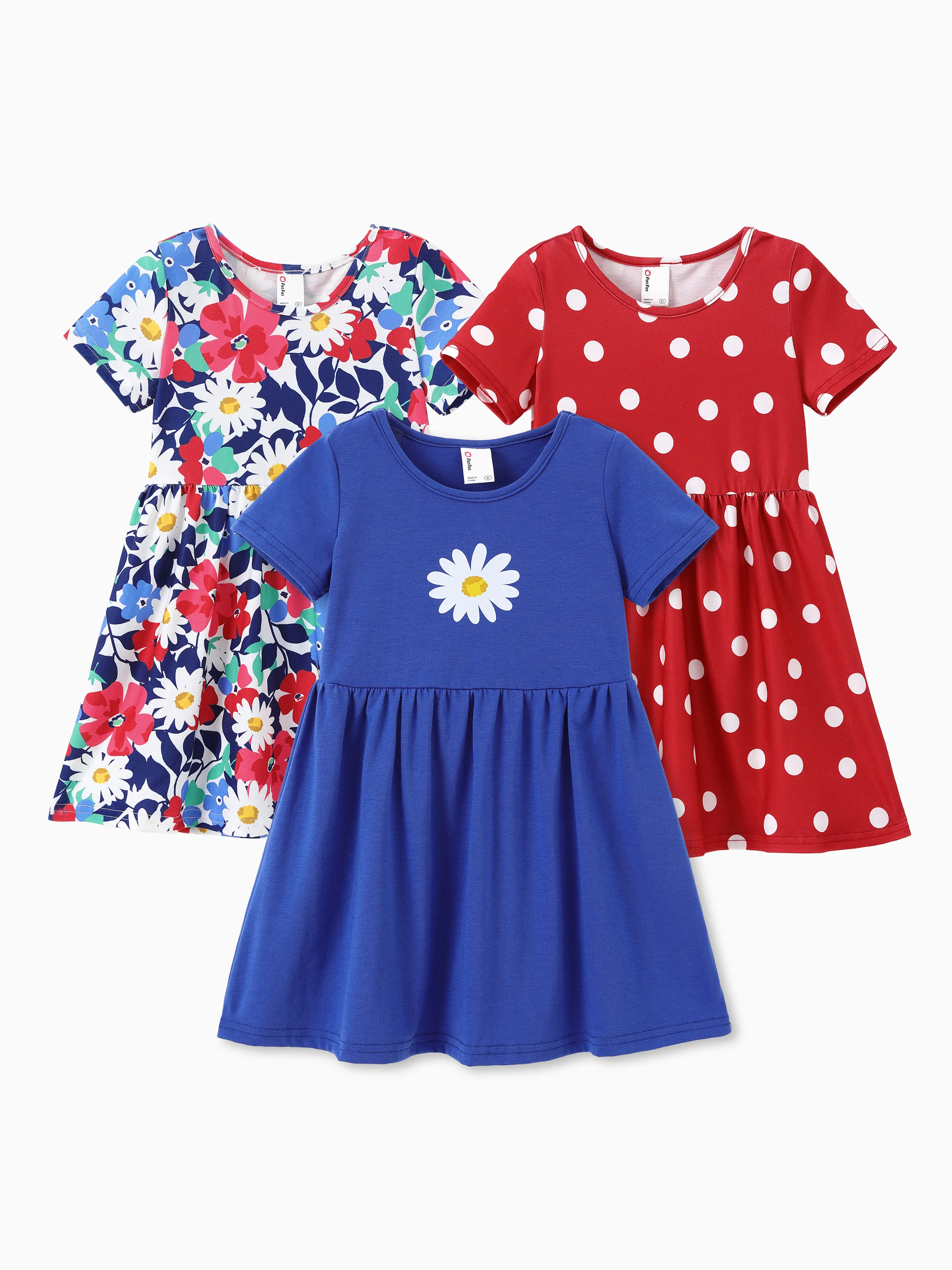 

3-Pack Toddler Girl Childlike Printed Dresses