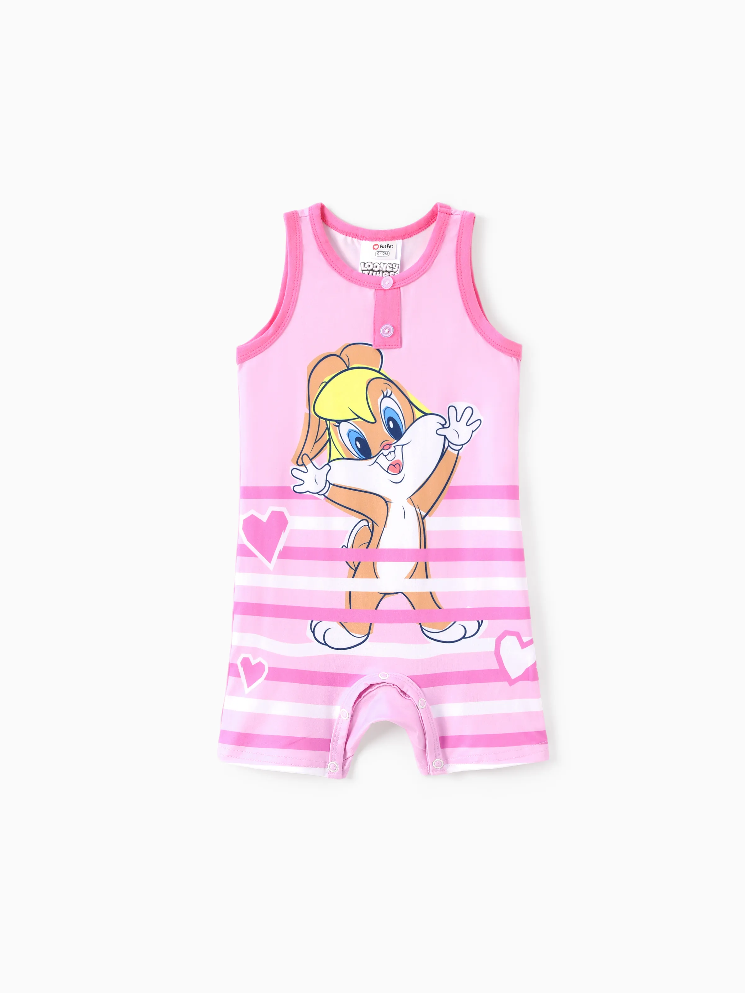 

Looney Tunes Baby Boy/Girl 1pc Character Striped Print Sleeveless Jumpsuit