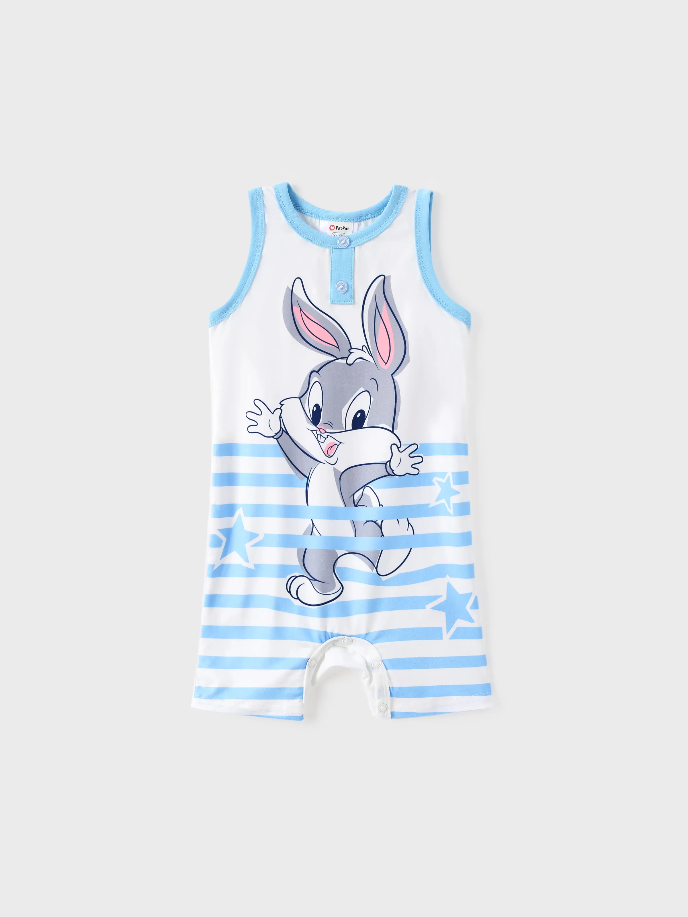 

Looney Tunes Baby Boy/Girl 1pc Character Striped Print Sleeveless Jumpsuit