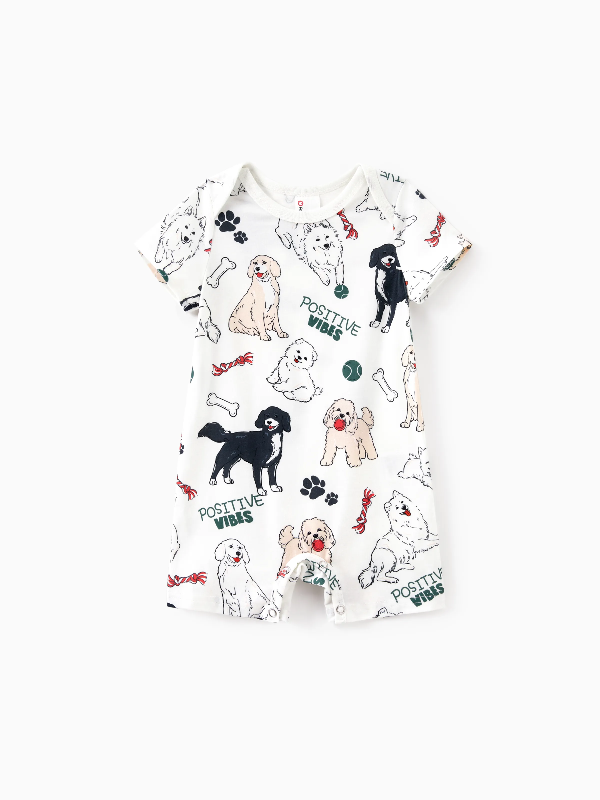 

Family Matching Allover Cute Smile Doggy Pattern Short-sleeve Pajamas Set