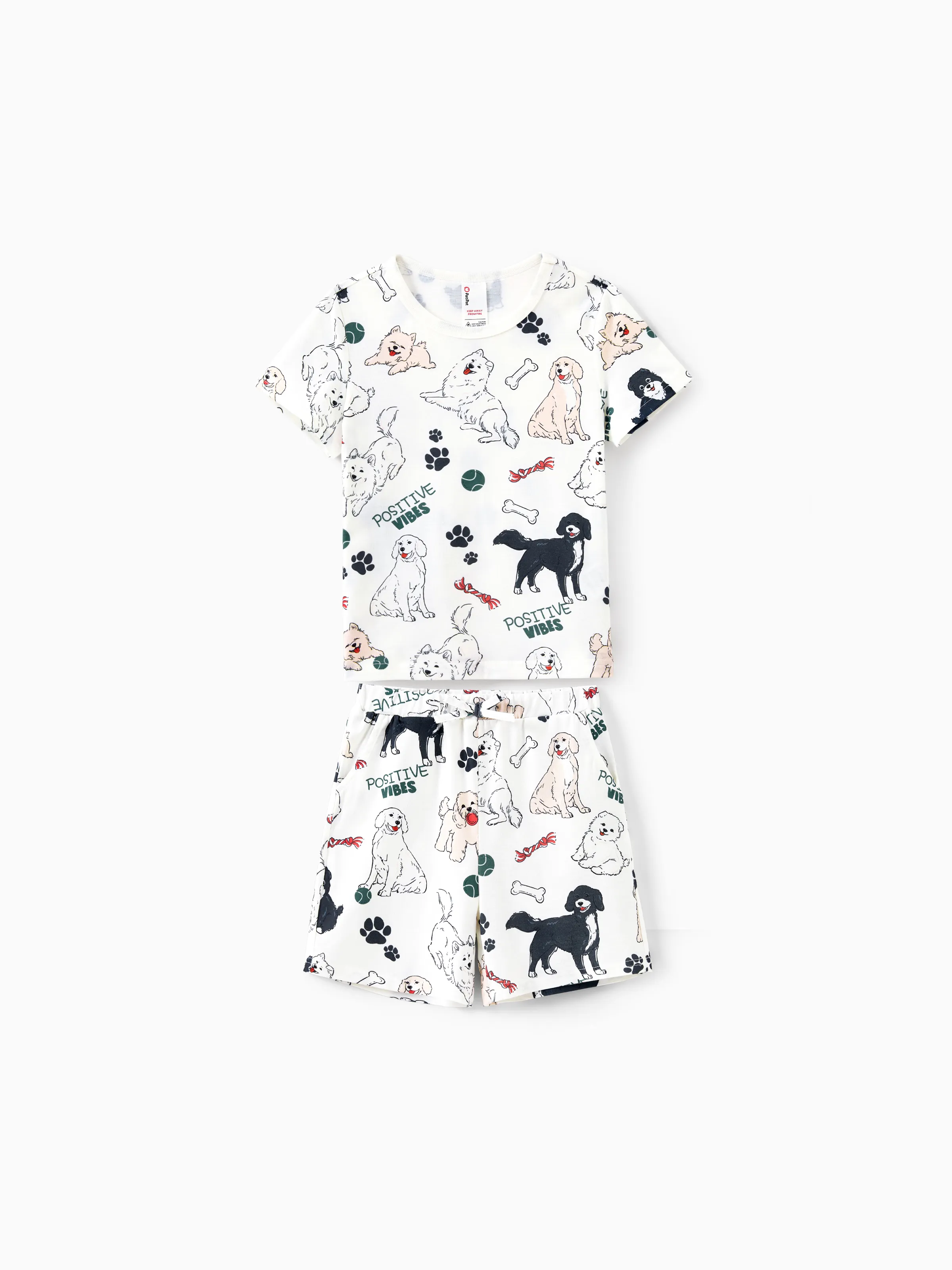 

Family Matching Allover Cute Smile Doggy Pattern Short-sleeve Pajamas Set