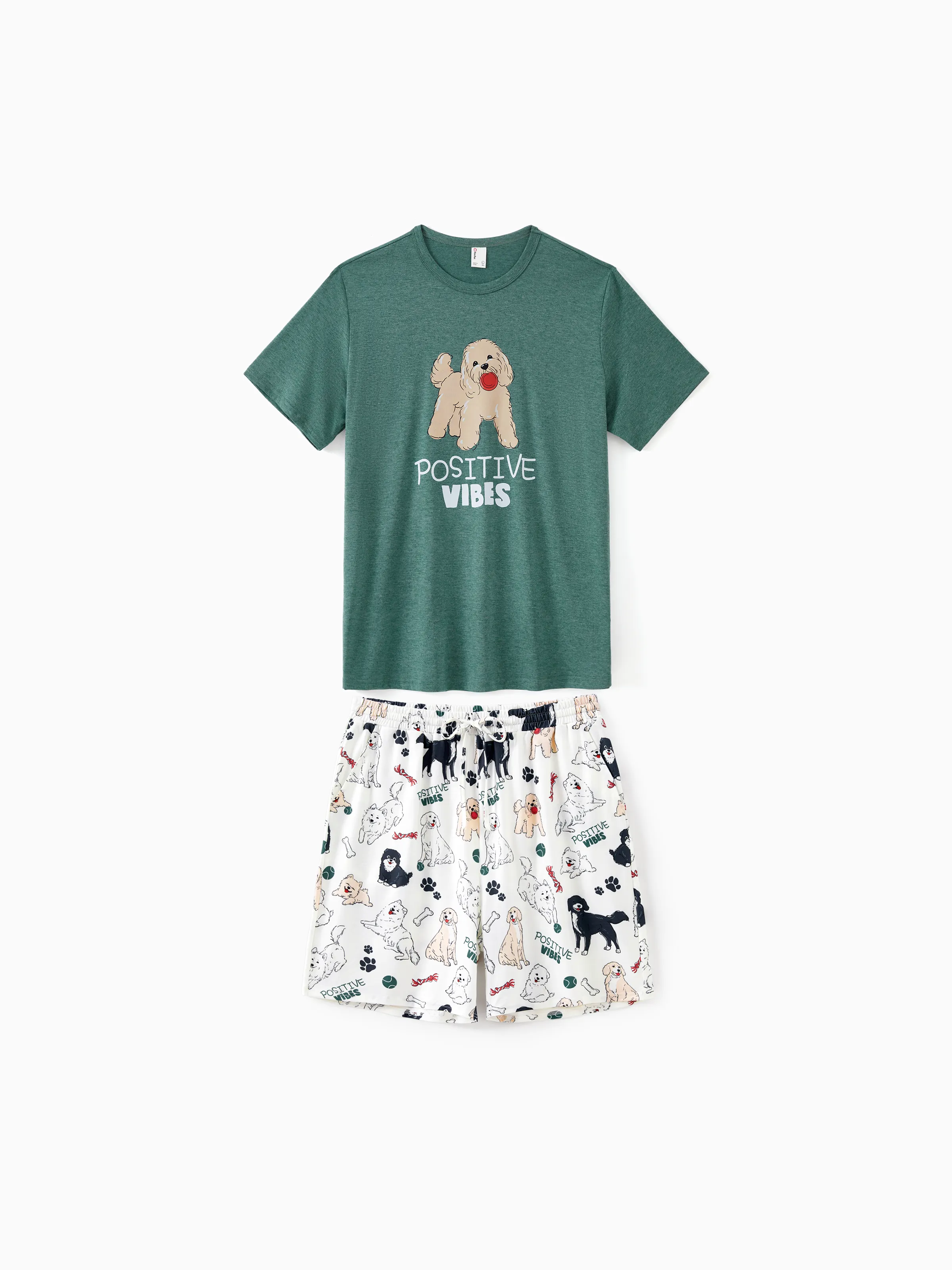 

Family Matching Allover Cute Smile Doggy Pattern Short-sleeve Pajamas Set