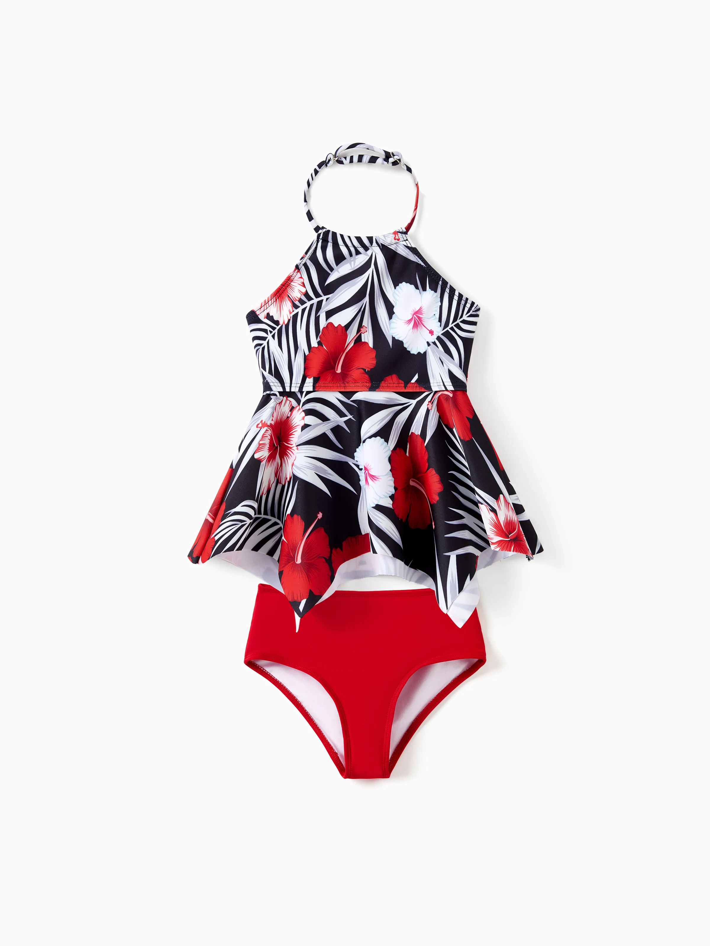 

Family Matching Tropical Floral Swim Trunk or 2 Pieces Halter Swimsuit