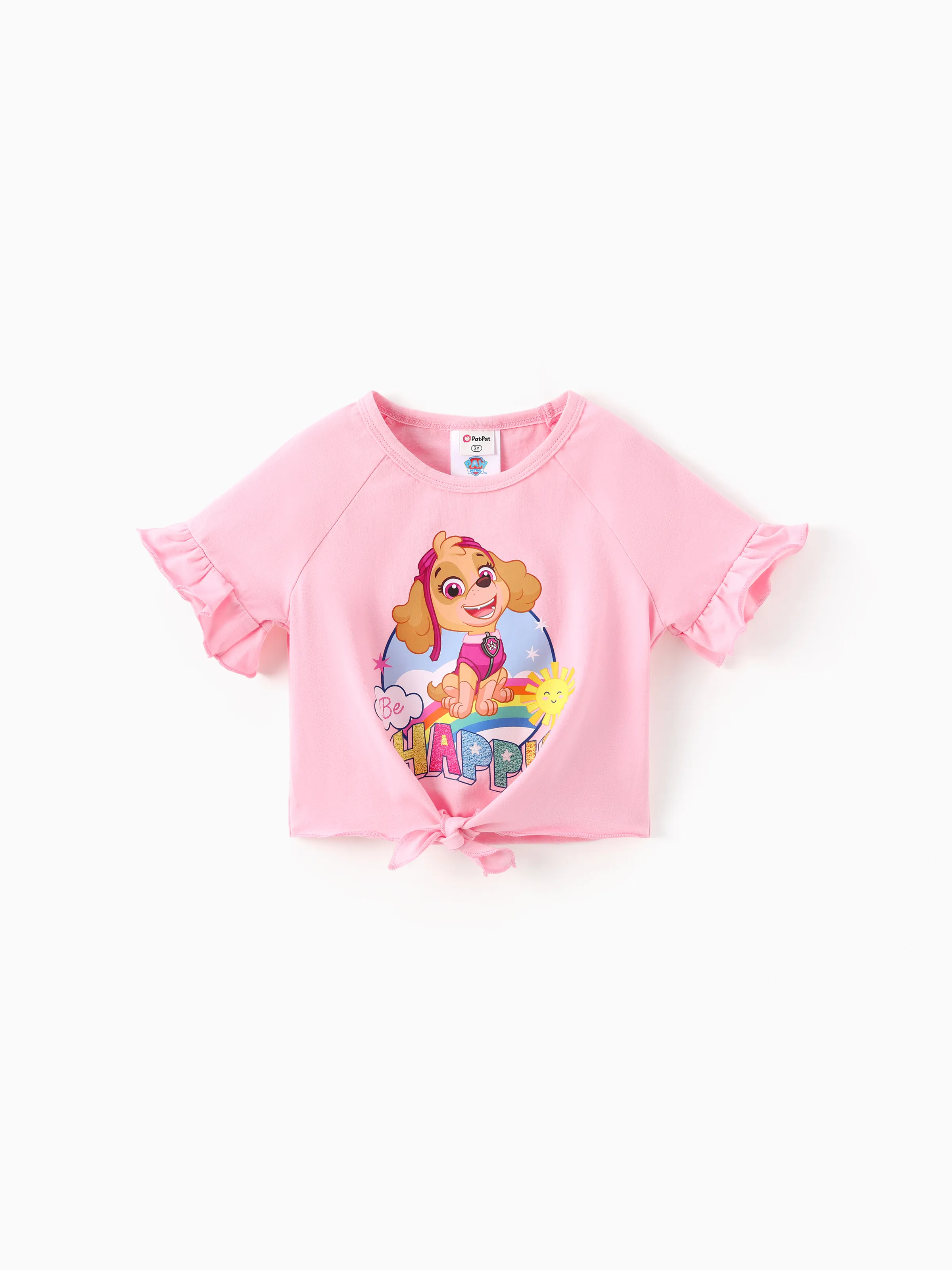 

PAW Patrol Toddler Girl 1pc Cotton Skye Ruffled Short-sleeve Knotted Top