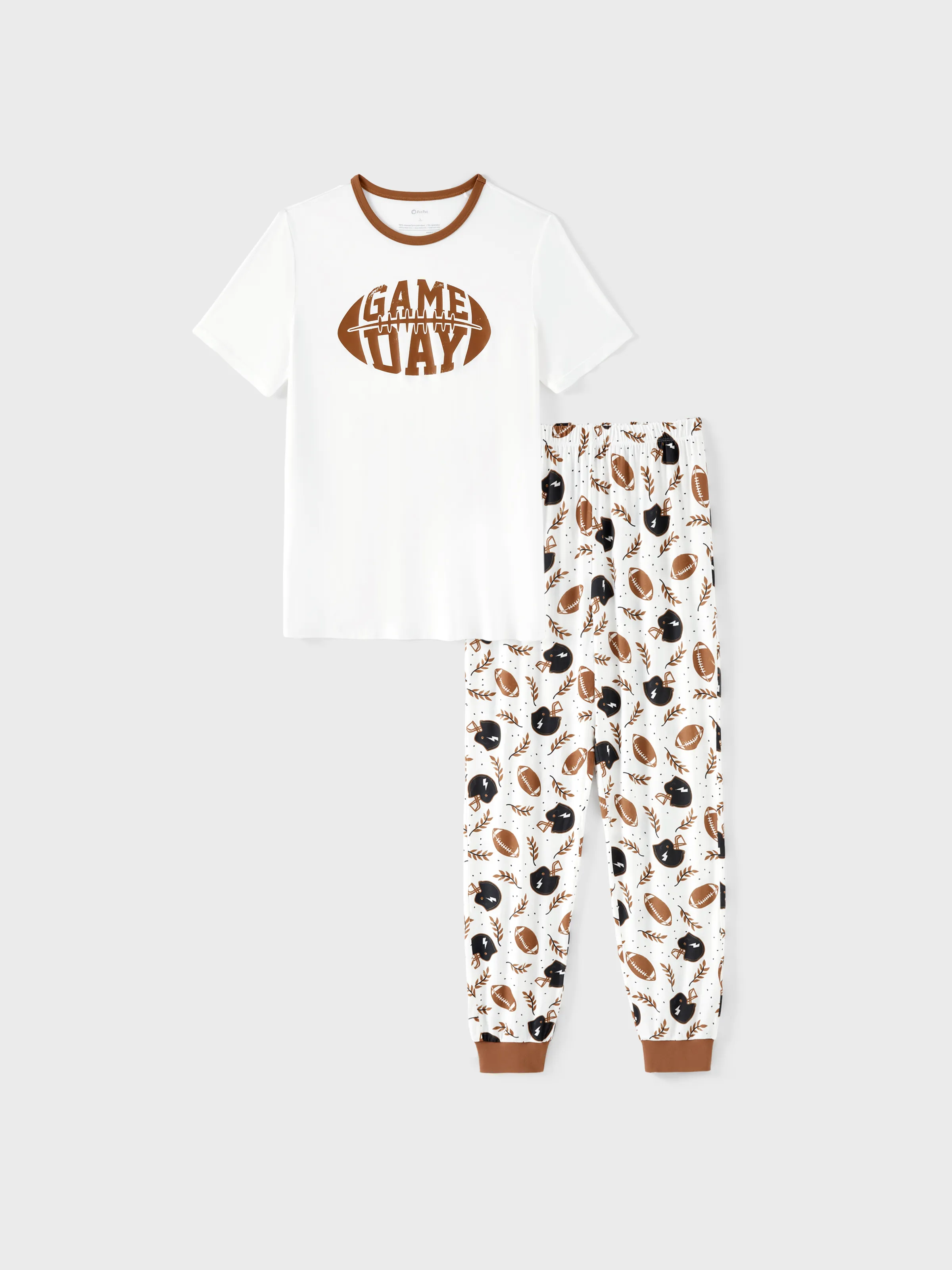 

Bamboo Viscose Family Matching Football and Letter Print Short-sleeve Pajama Set ( Snug-Fitting for Children )