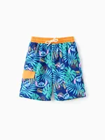 

Disney Stitch Kid Boy 1pc Character Palm Leaves Floral Allover Print Colorblock Sunproof Swimming Trunks