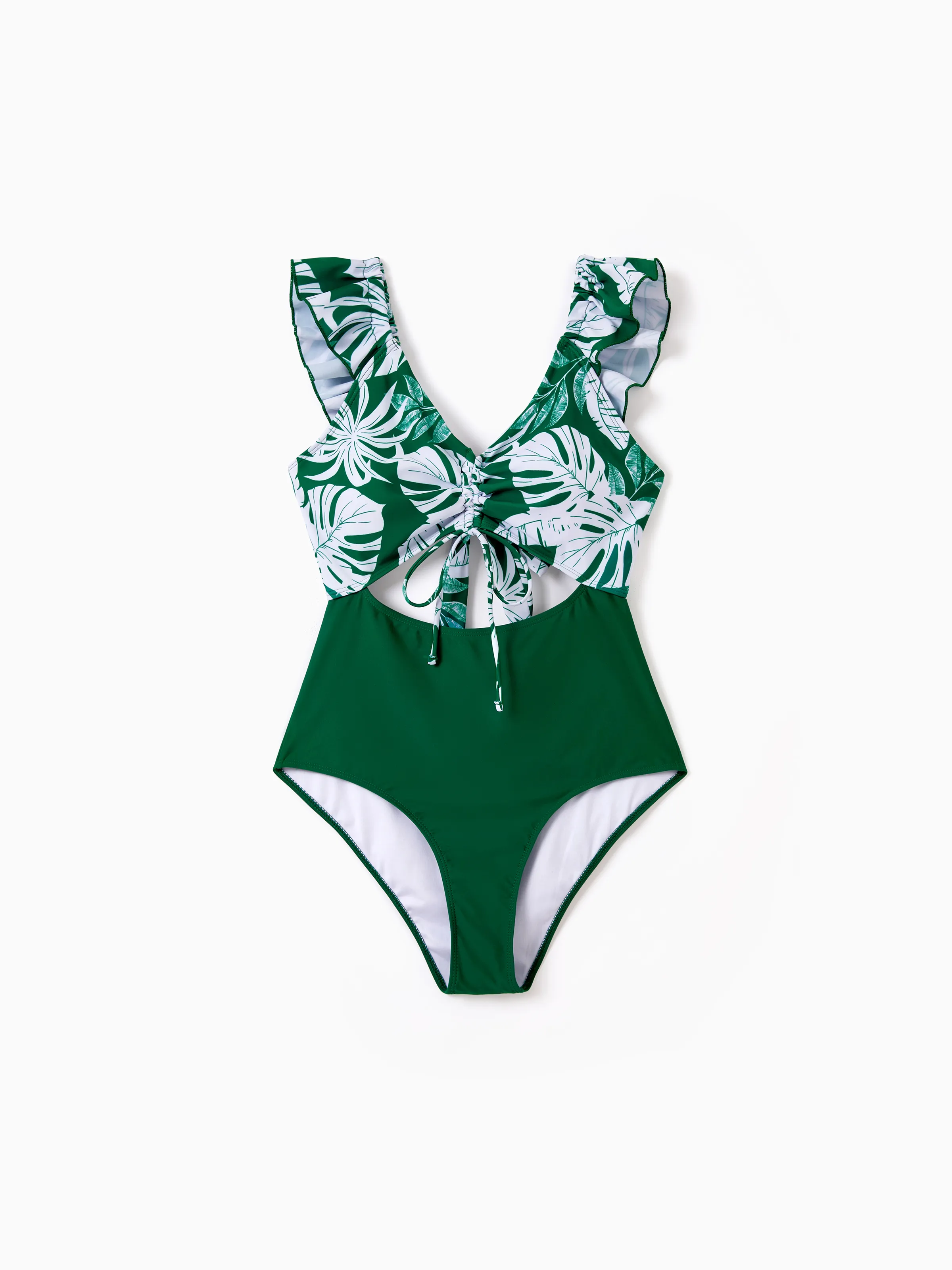 

Family Matching Tropical Floral Swim Trunks and One-piece Swimsuit