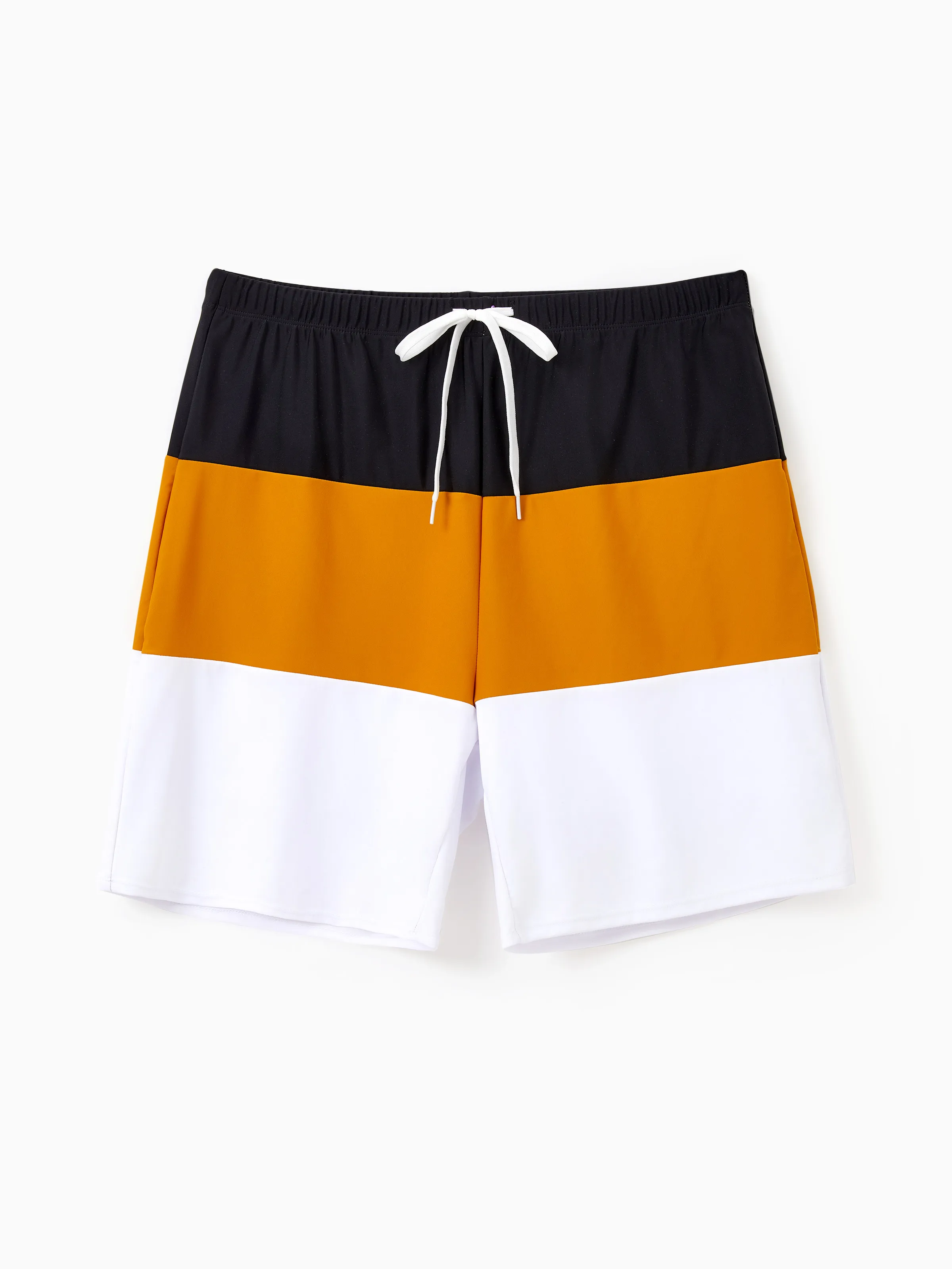 

Family Matching Colorblock Swim Trunks Shorts or Cut Out Waist One-Shoulder One-piece Swimsuit