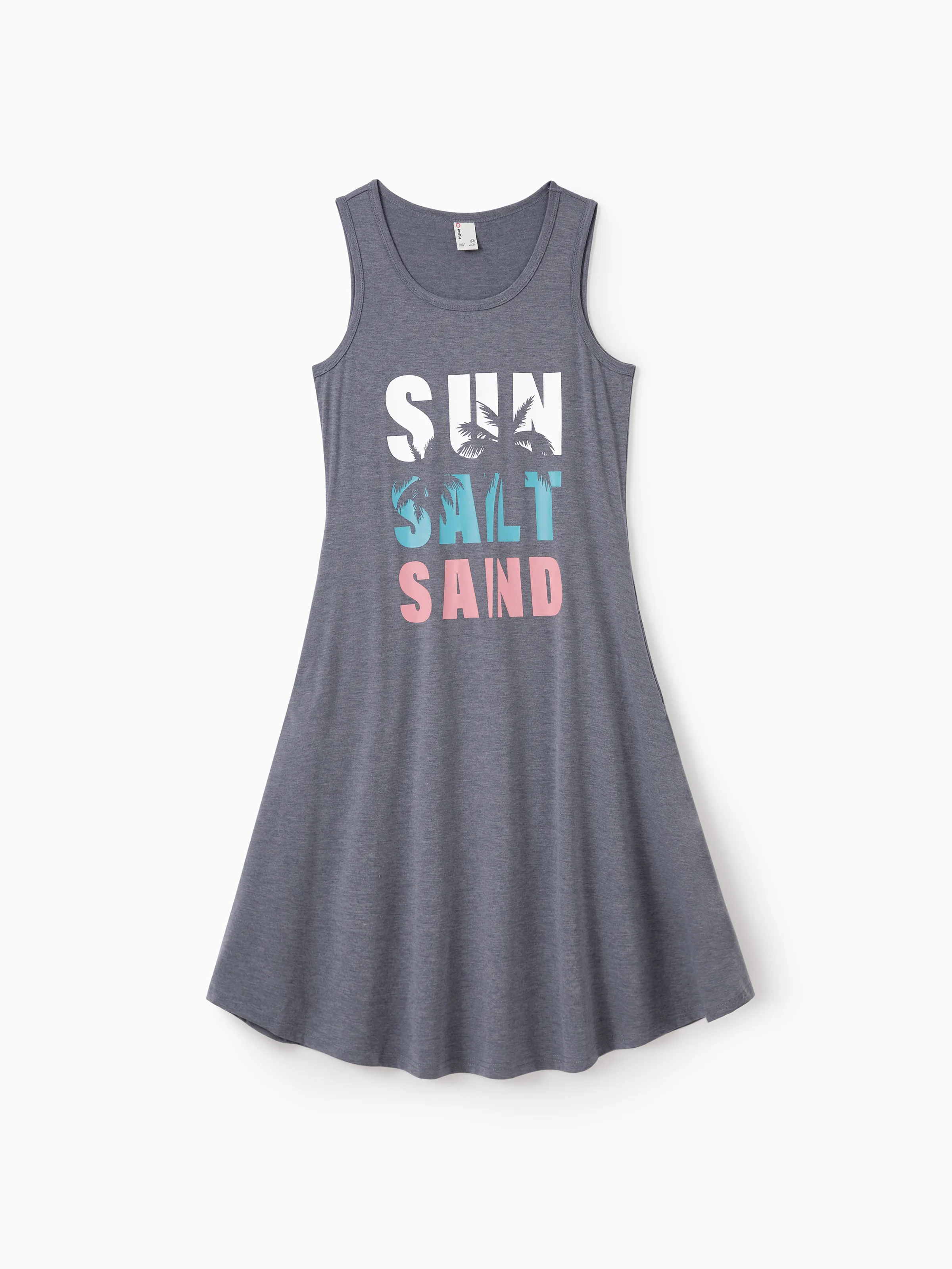 

Family Matching Letter Print Sleeveless Tank Top or Tank Dress Set