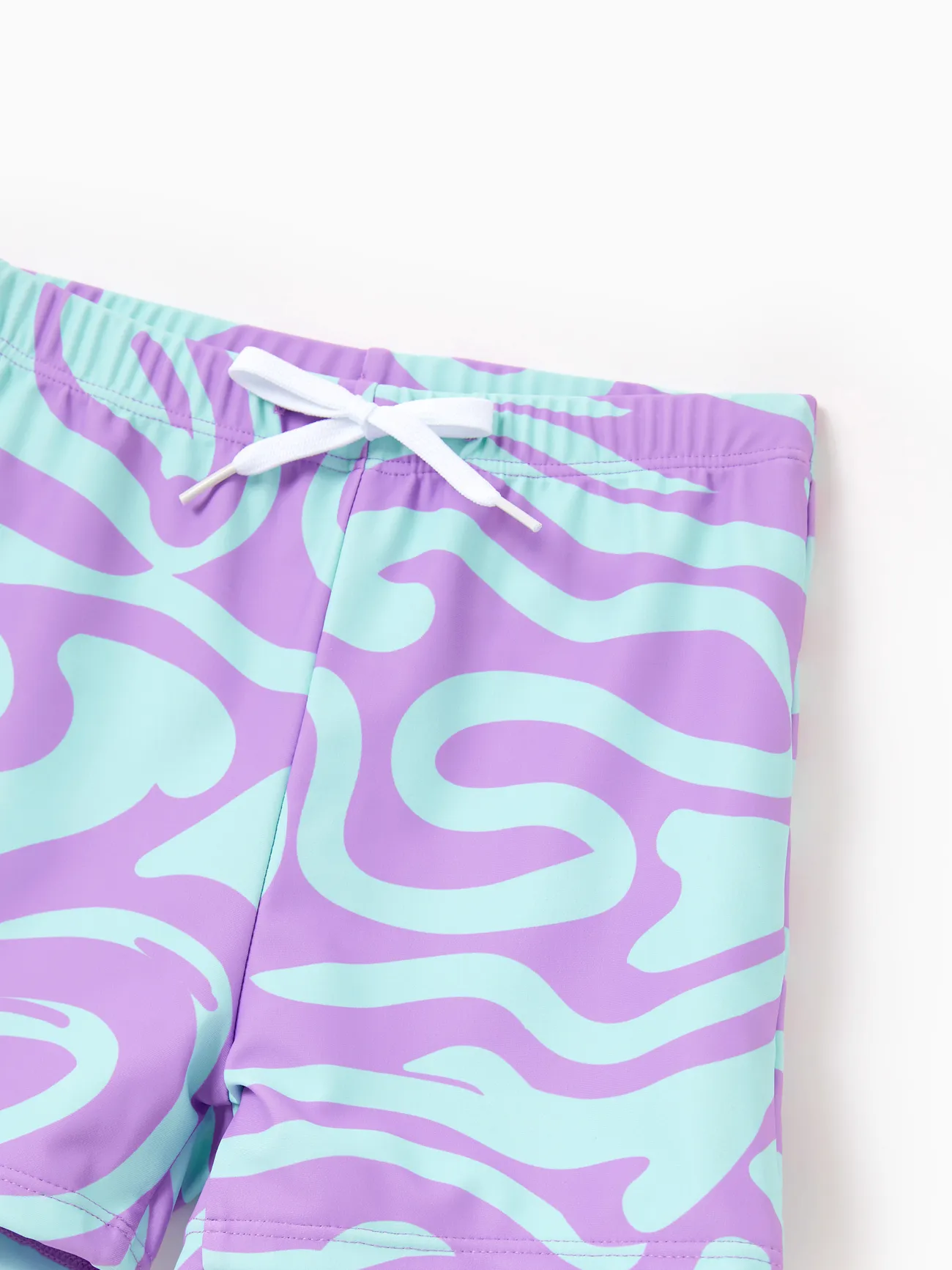 Boy - Purple Matching Swimsuits for Couple and Family - Wave Swim Trunks or One-Piece Swimsuit Midriff Cutout - Purple - image 14