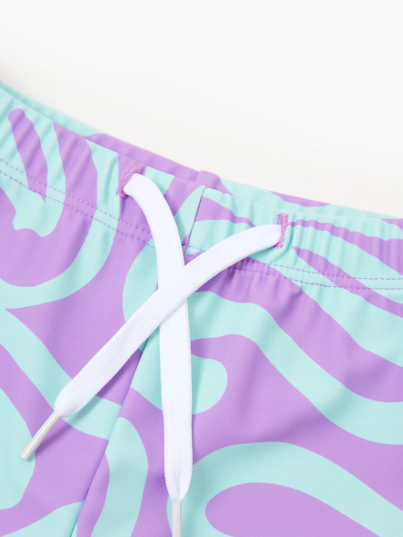 Boy - Purple Matching Swimsuits for Couple and Family - Wave Swim Trunks or One-Piece Swimsuit Midriff Cutout - Purple - image 15