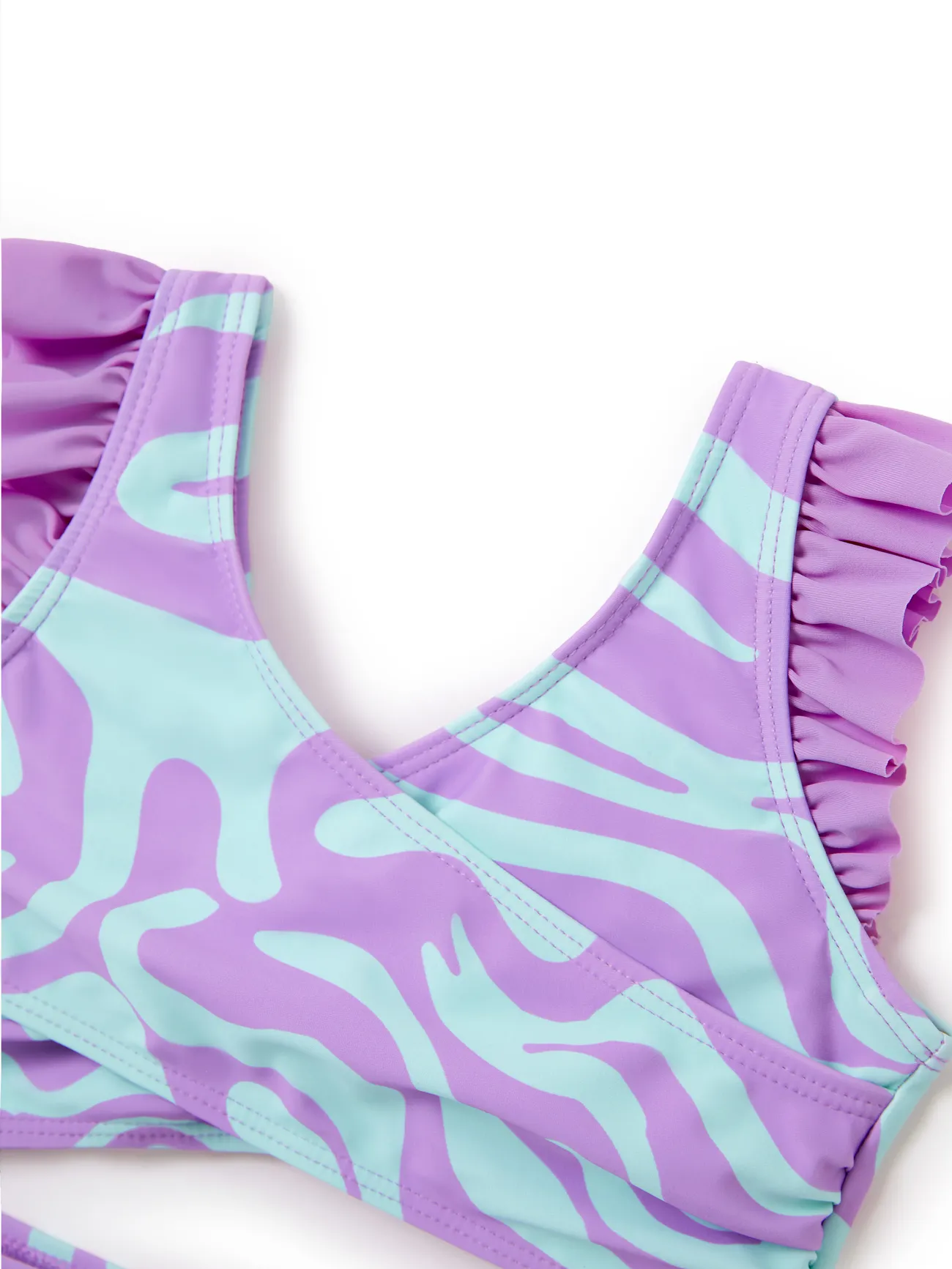 Girl - Purple Matching Swimsuits for Couple and Family - Wave Swim Trunks or One-Piece Swimsuit Midriff Cutout - Purple - image 9