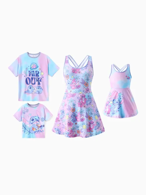 Disney Stitch Family Matching 1pc Tie-Dyed Sporty Dress or T-shirt