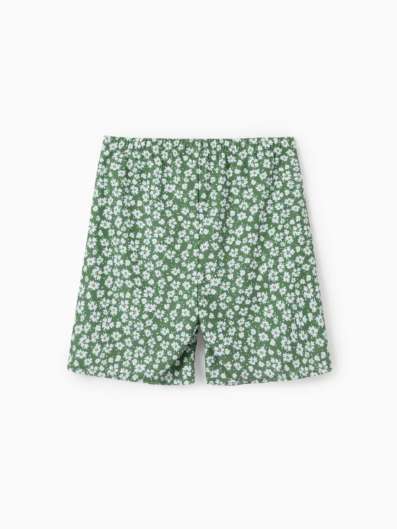 Men - Green Matching Family Swimsuits Two-piece or 3-piece Ruffle Swimsuit with Coverup Skirt - Green - image 20