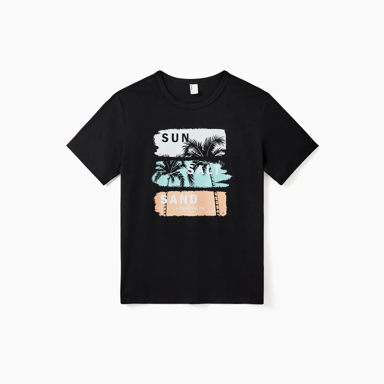 Family Matching Graphic T-Shirts 'Sun Salt Sand' Beach Vibes Summer Short-sleeve Top for Holiday