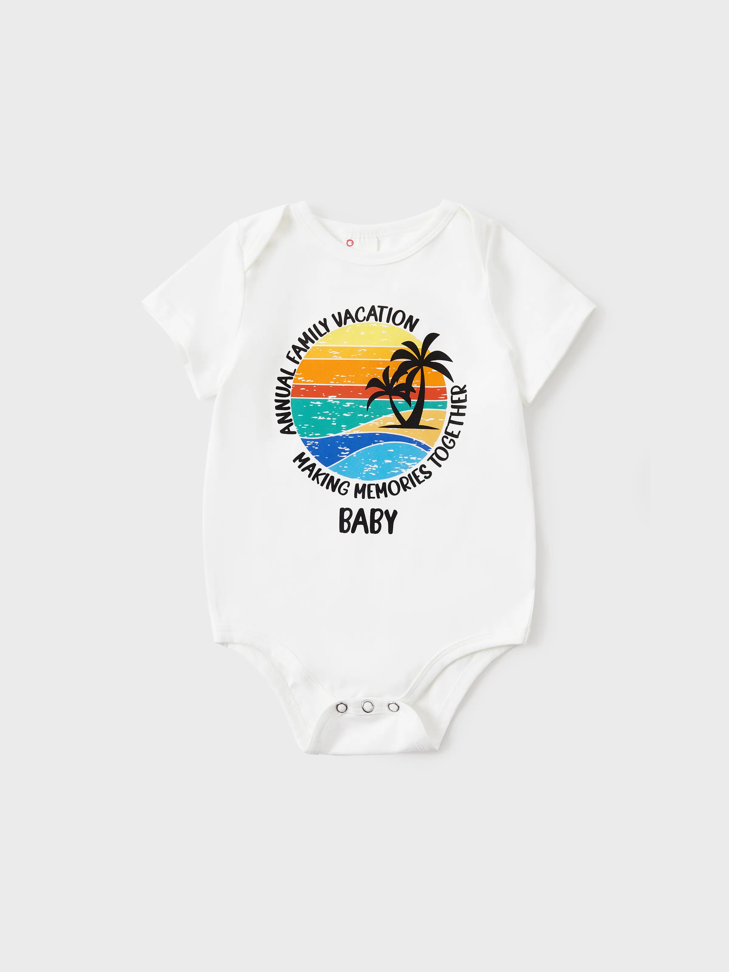 Baby - Matching Family Cotton Tee Coconut Tree Print Short-sleeve Tops - Multi-color - image 13