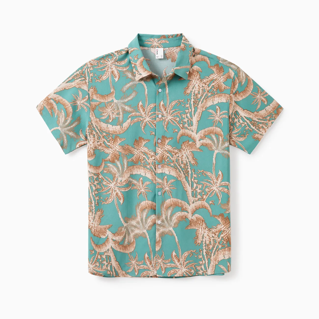 Couples Matching Hawaiian Outfits – Tropical Palm Print Button-Up Shirt or Summer Midi Dress – Vacation Beachwear for Men & Women