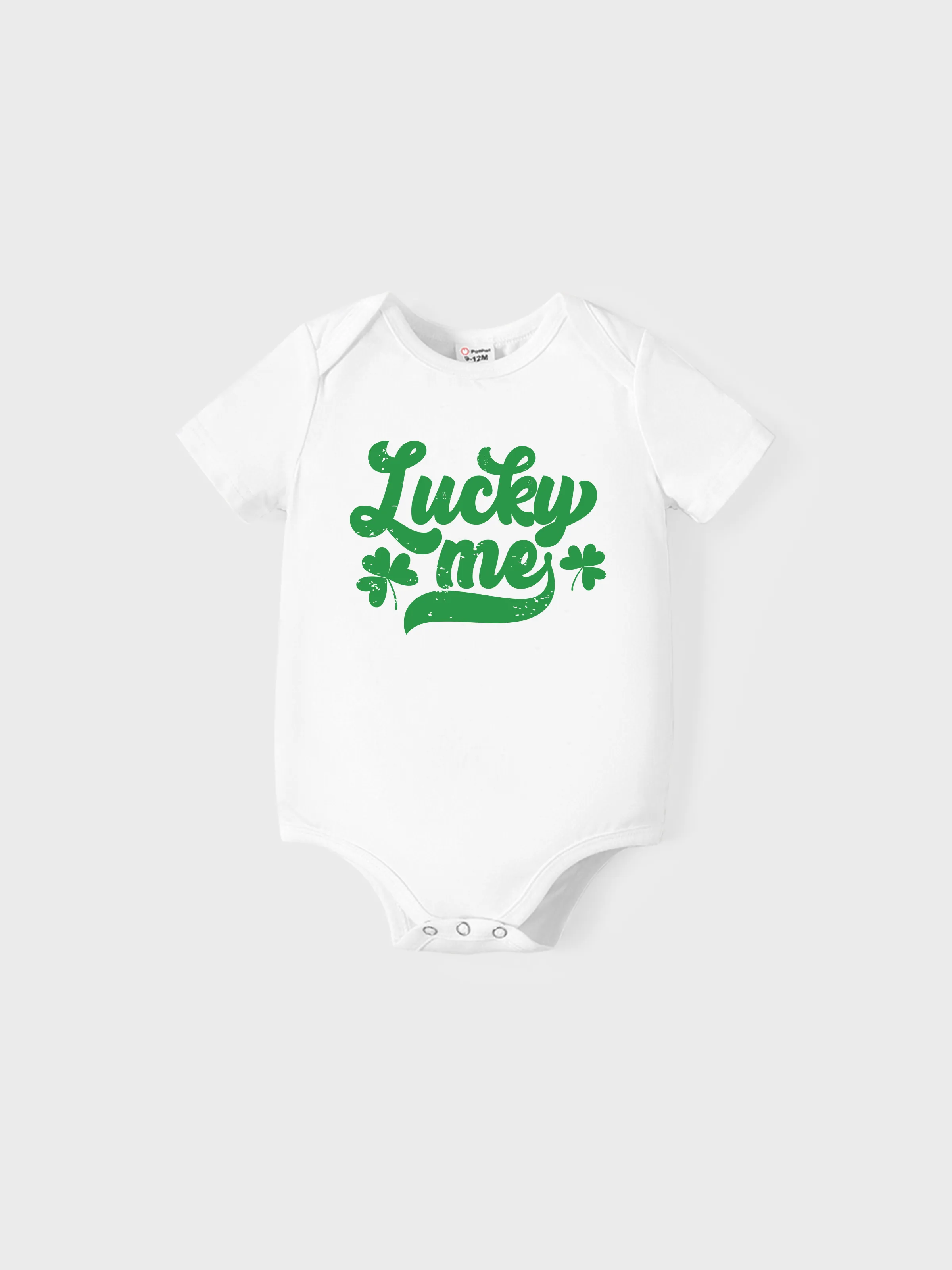 

St. Patrick's Day Family Matching Cotton Tee Green Letter Print Short-sleeve Tops