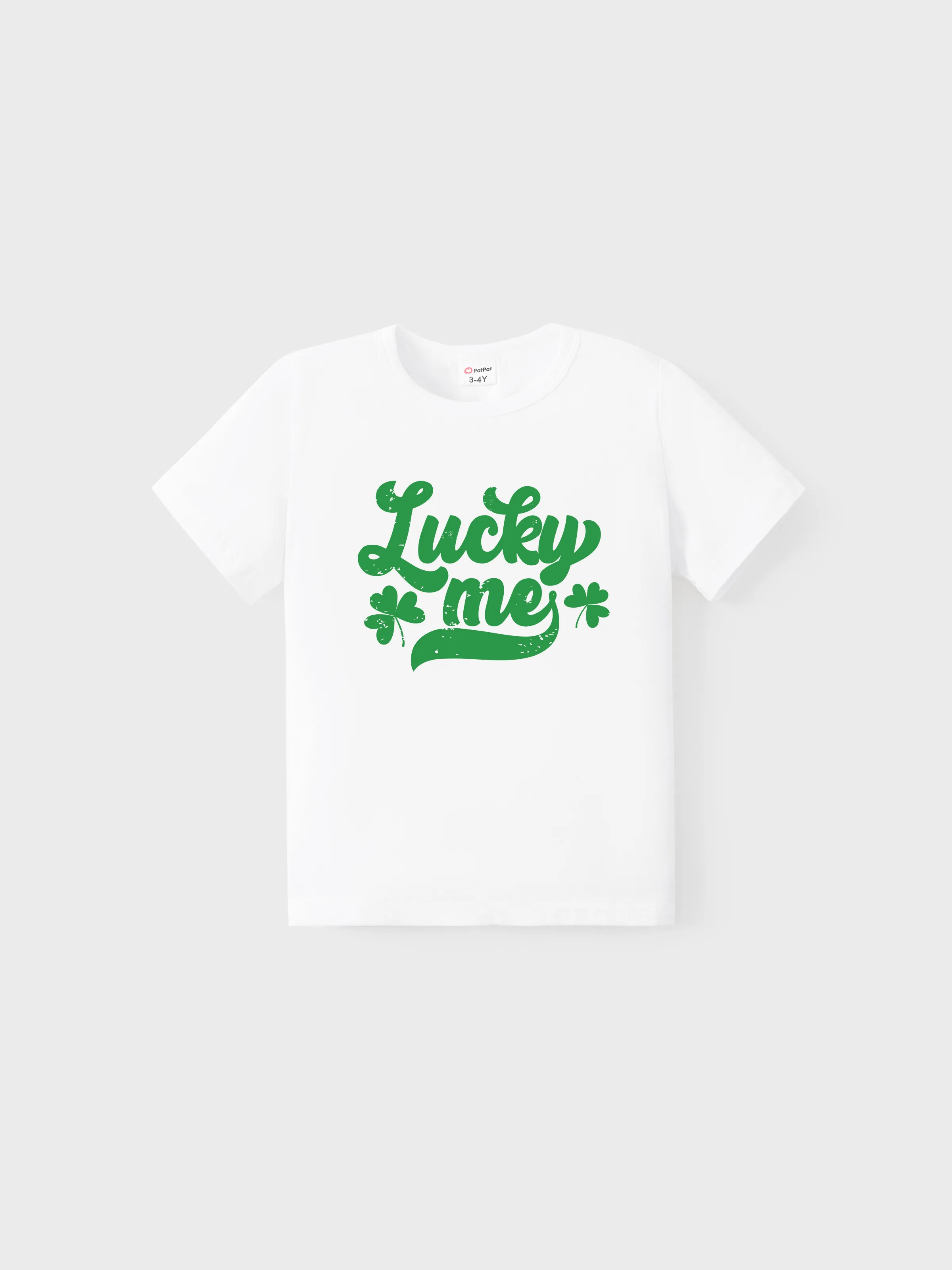 

St. Patrick's Day Family Matching Cotton Tee Green Letter Print Short-sleeve Tops