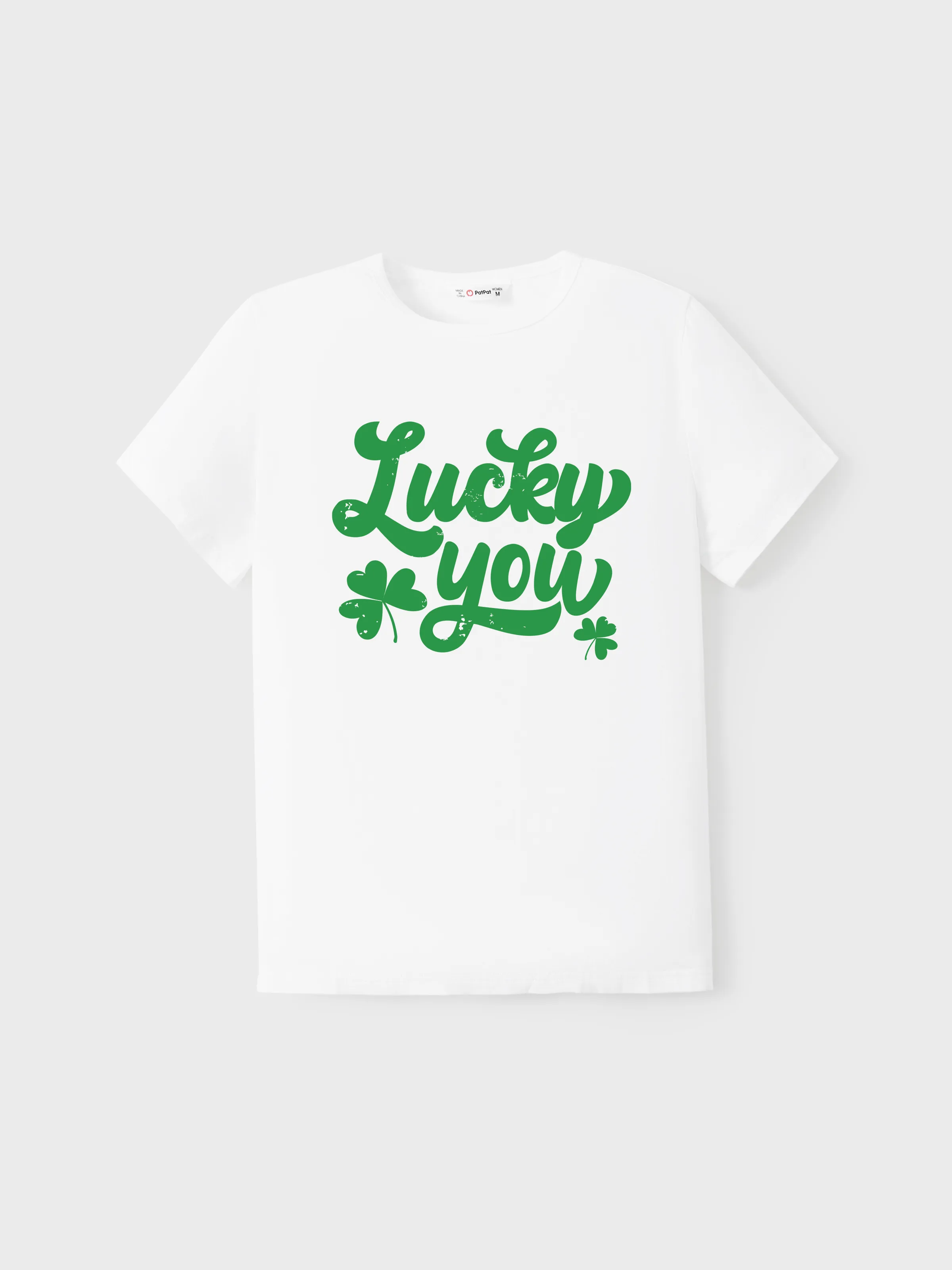 

St. Patrick's Day Family Matching Cotton Tee Green Letter Print Short-sleeve Tops