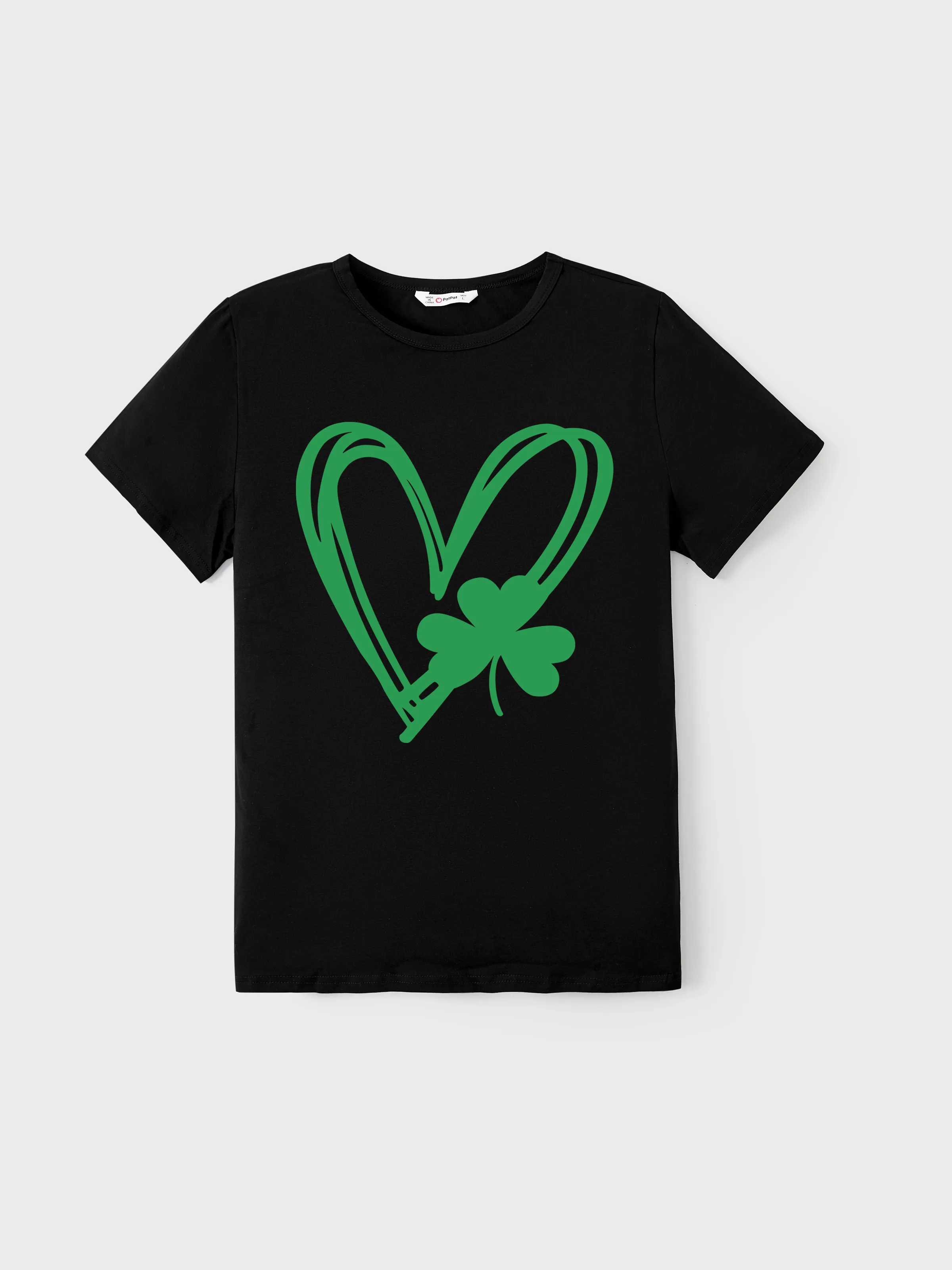 

St. Patrick's Day Family Matching Tee Heart-shaped Short-sleeve Tops