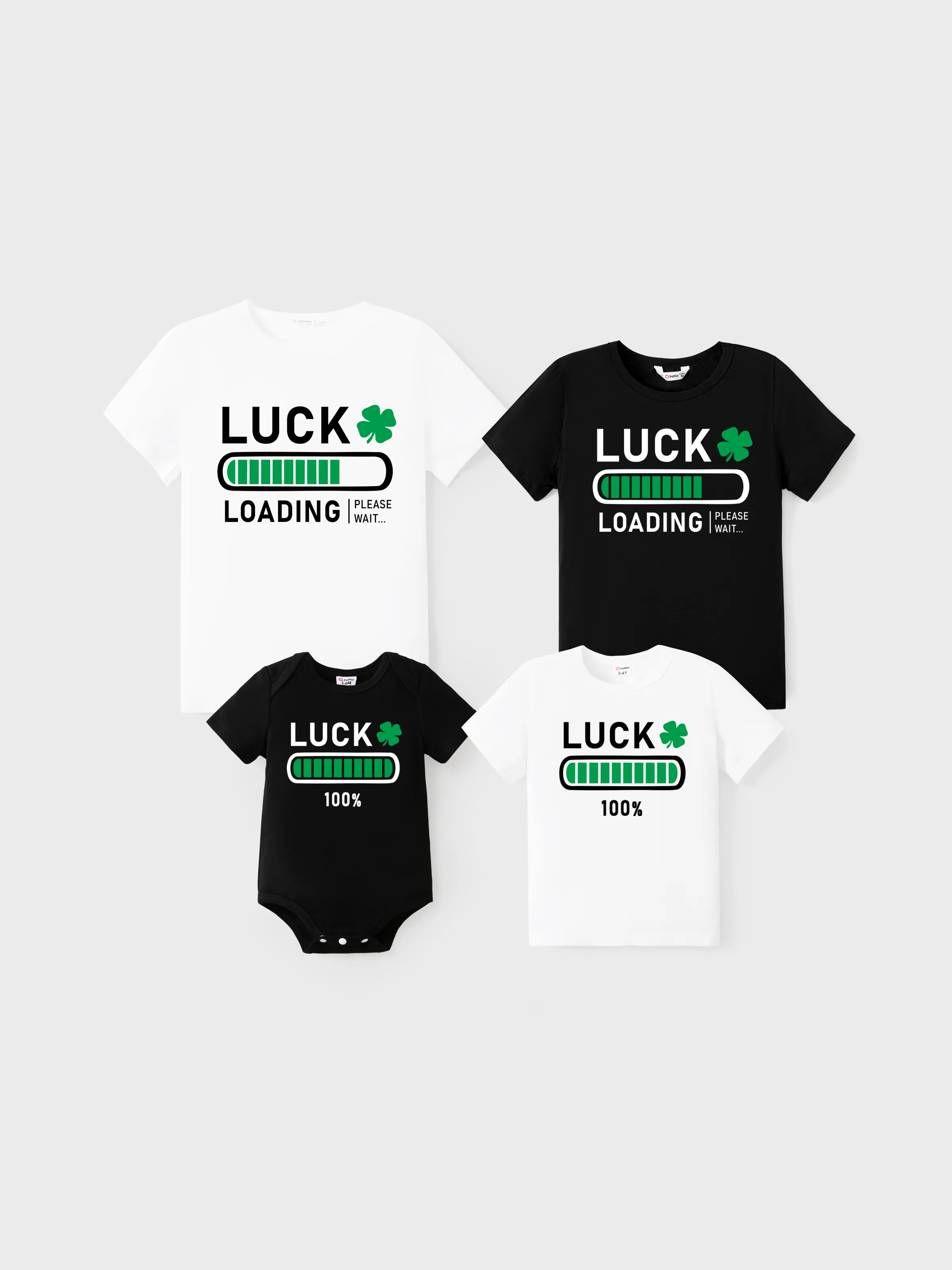 St. Patrick's Day Family Matching Cotton Tee Short-sleeve Tops