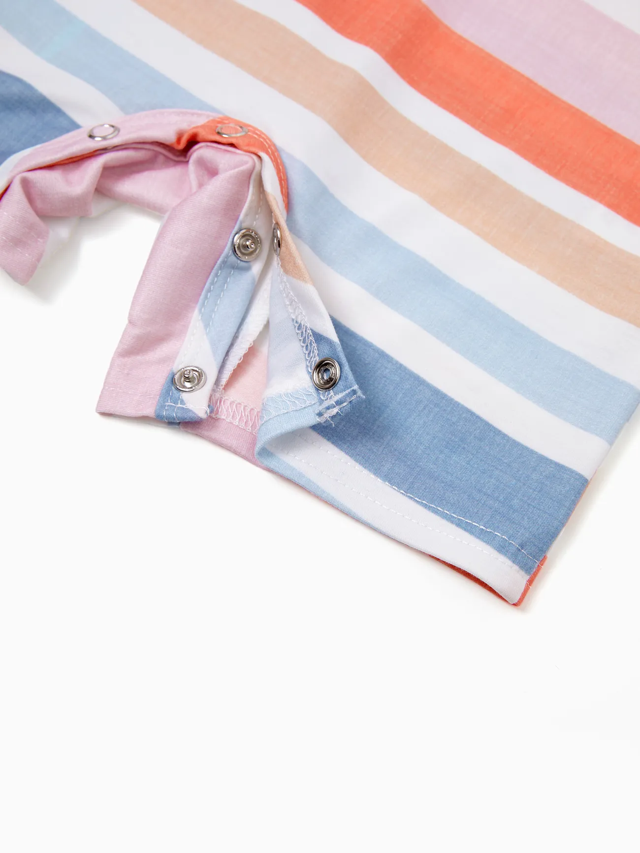 Baby - Matching Family Outfits - Blue Short-sleeve Tee or Colorful Stripe Camisole Dress for Cruise/Resort/Casual - Multi-color - image 16