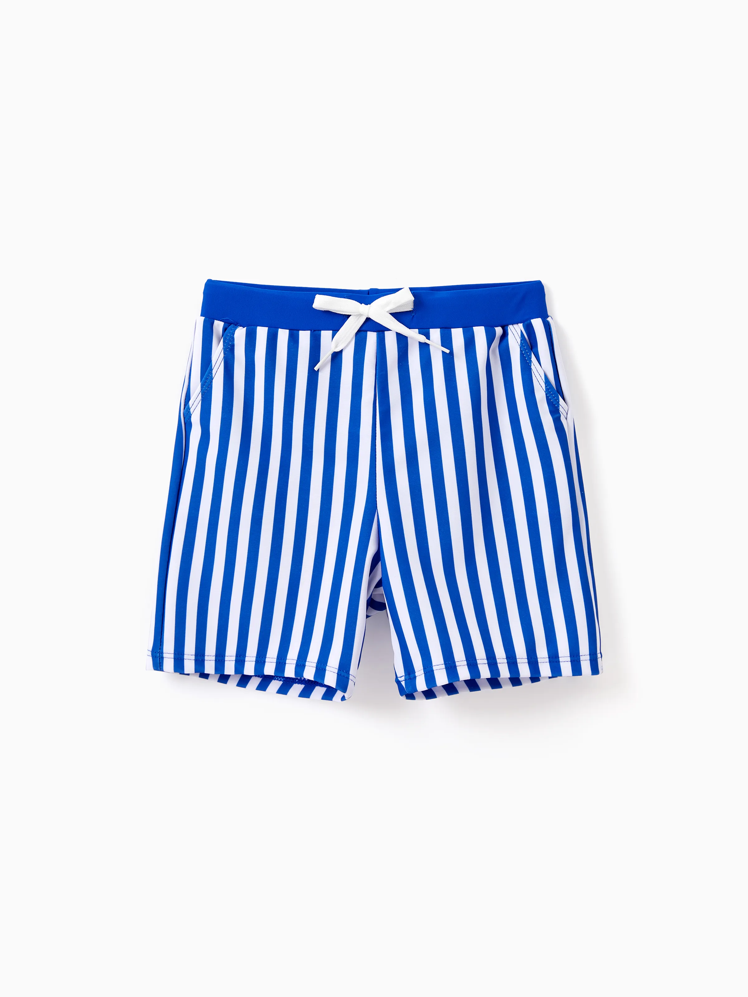 

Family Matching Blue Striped Swim Trunks or 2 Pieces Halter Tankini Swimsuit