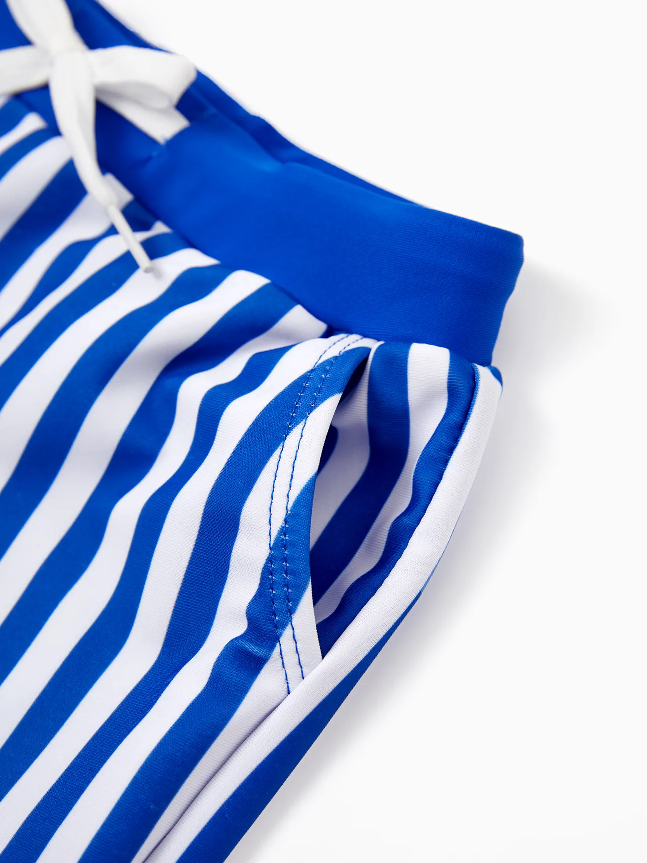 Boy - Family Matching Blue Striped Swim Trunks or 2 Pieces Halter Tankini Swimsuit - Blue - image 14