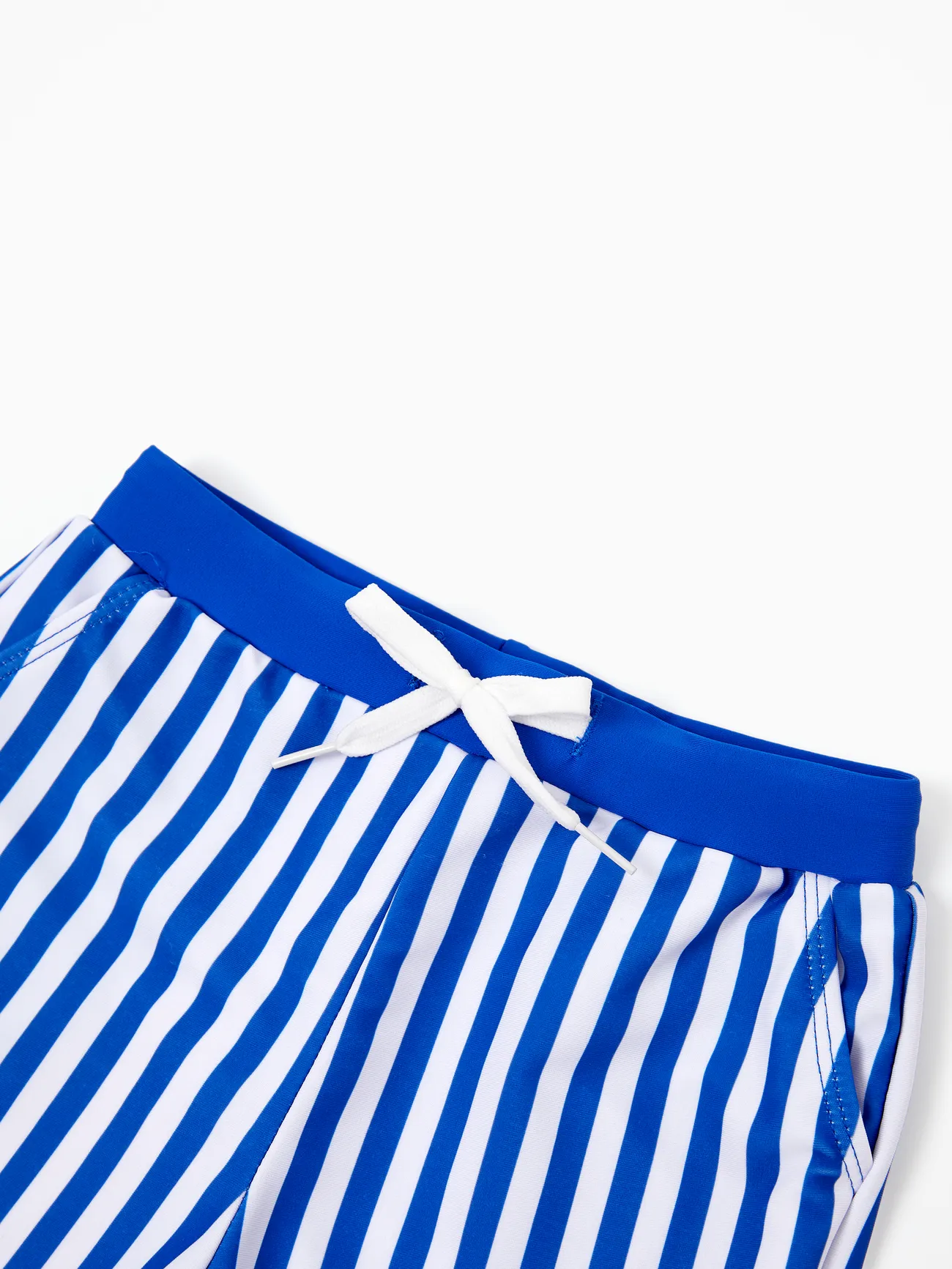 Boy - Family Matching Blue Striped Swim Trunks or 2 Pieces Halter Tankini Swimsuit - Blue - image 15