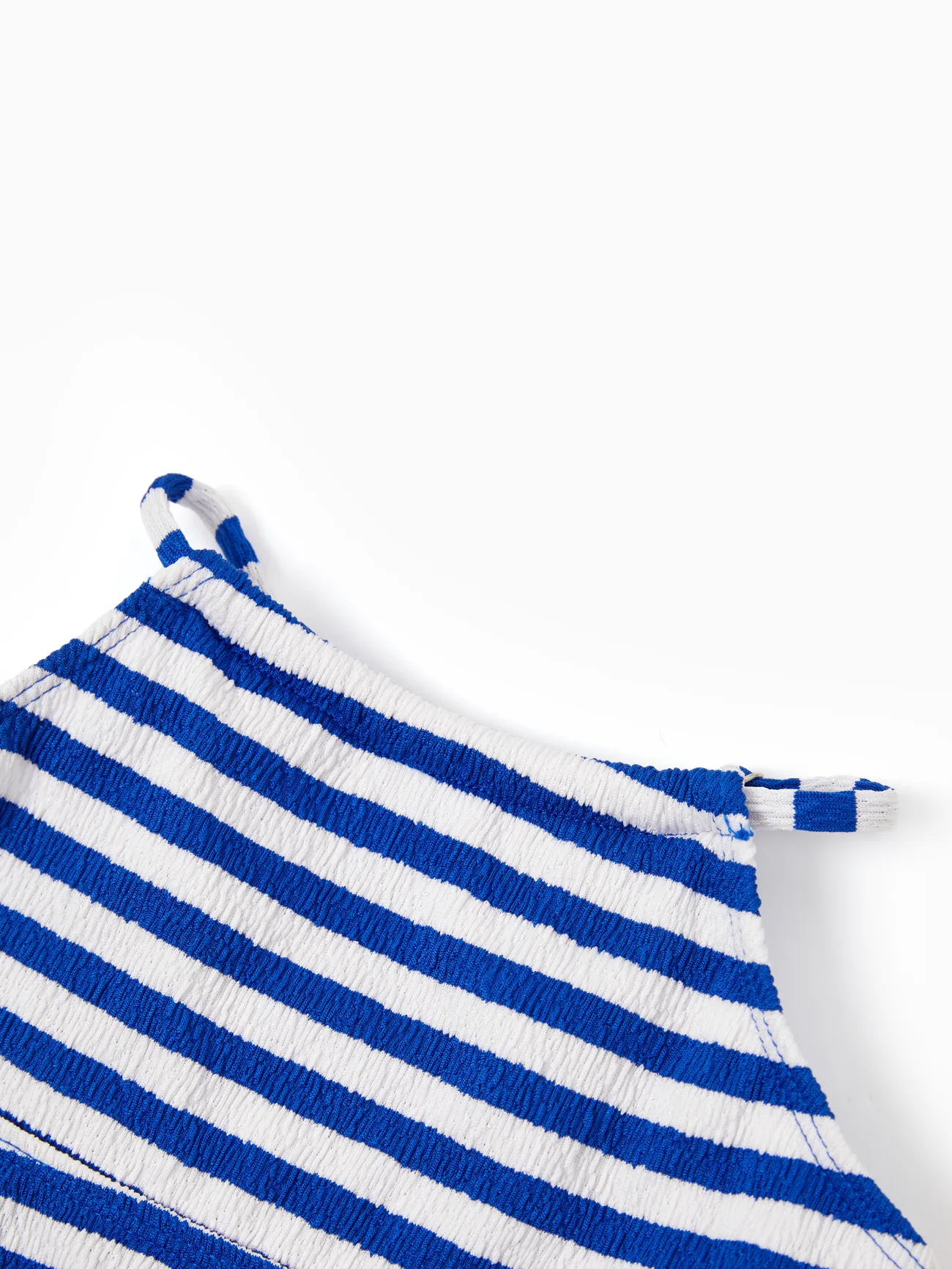 Girl - Family Matching Blue Striped Swim Trunks or 2 Pieces Halter Tankini Swimsuit - Blue - image 11