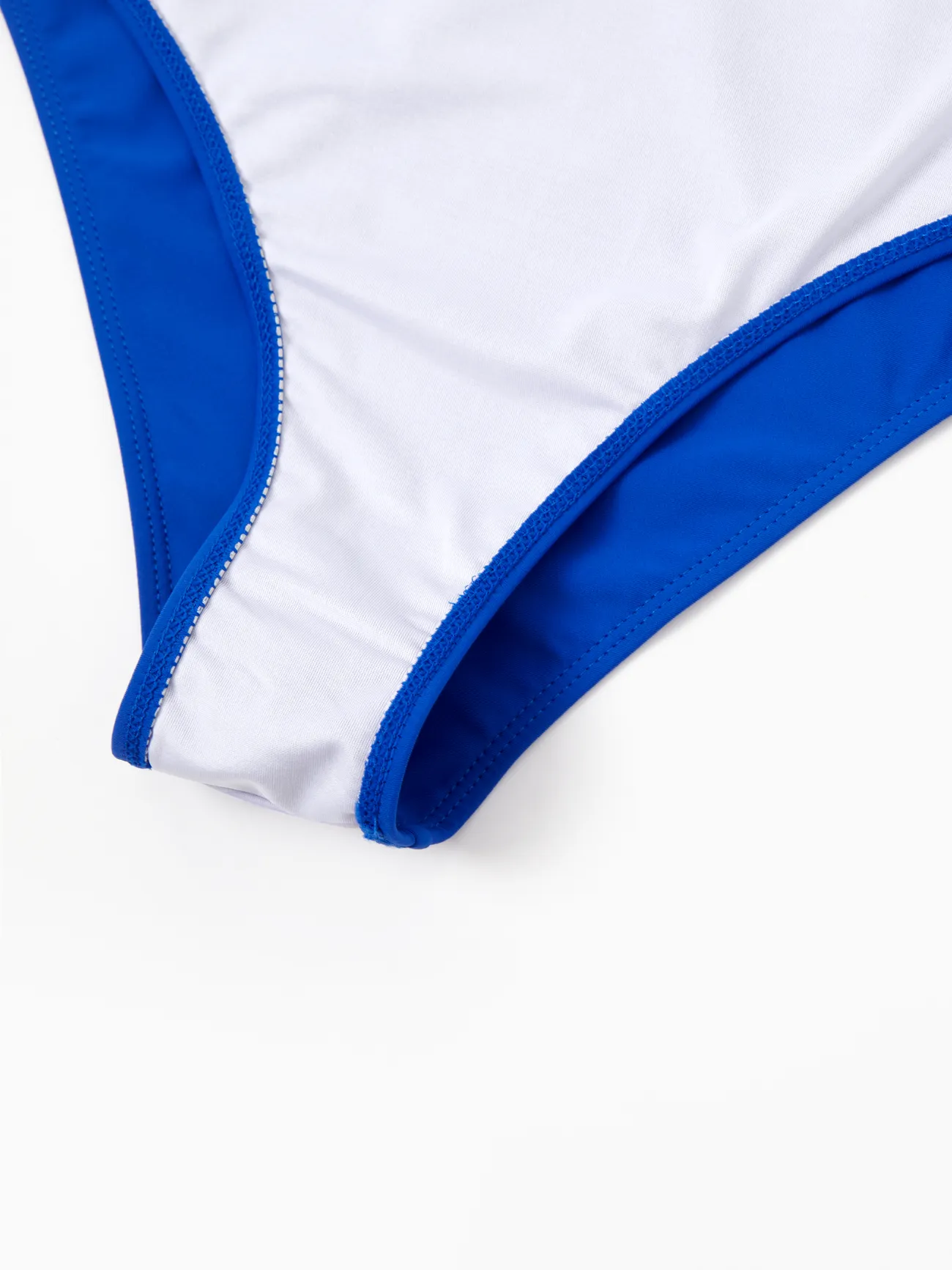 Women - Family Matching Blue Striped Swim Trunks or 2 Pieces Halter Tankini Swimsuit - Blue - image 6