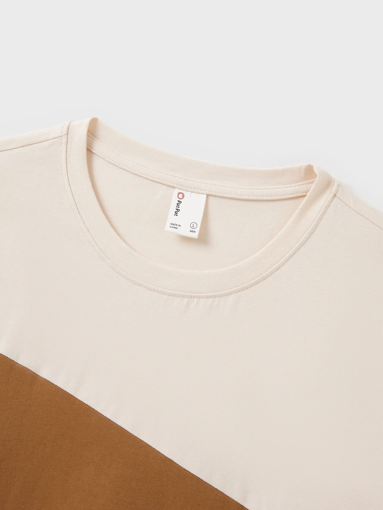 Men - Family Matching Colorblock Cotton Tee or Flora Print Strap Body-con Dress or Mesh Splicing Dress - Khaki - image 24