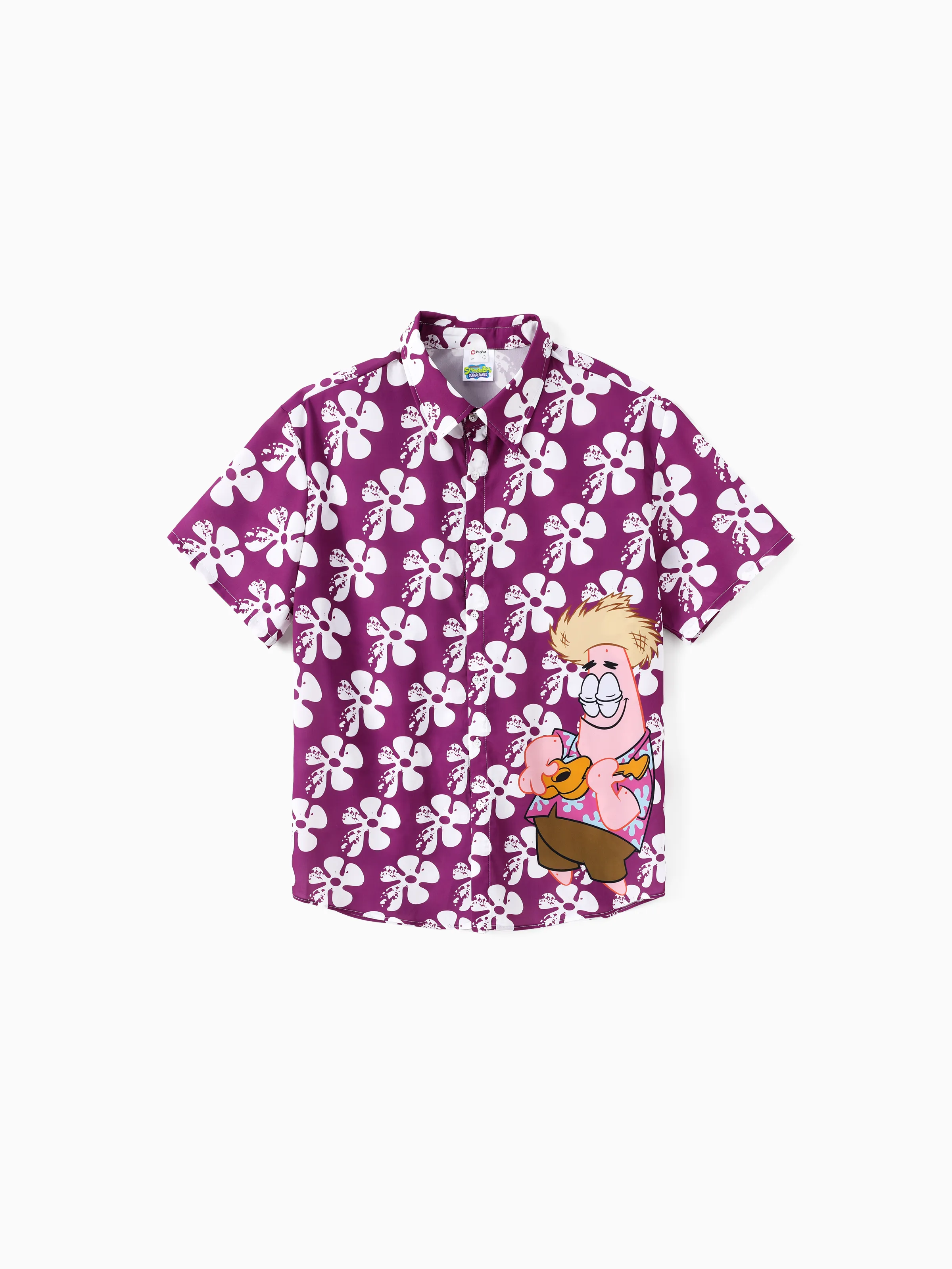 

SpongeBob SquarePants Family matching Hawaii Style Floral Print Short-sleeve Reversible Dresse/Onesie／Shirt