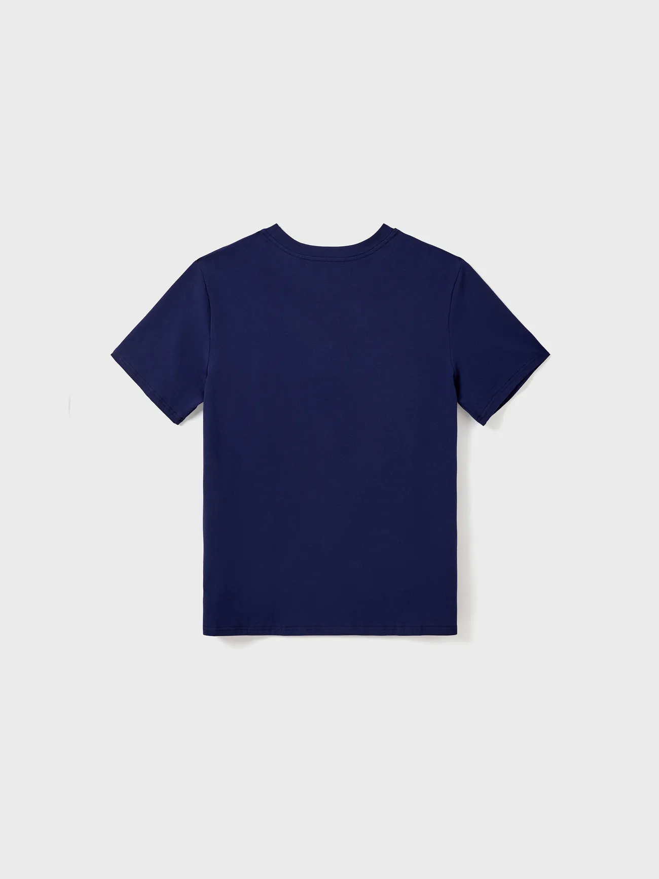 Men - Family Matching Blue Colorblock Tee or Leaf Print Smocking Puff-sleeve Dress Set - Blue - image 25