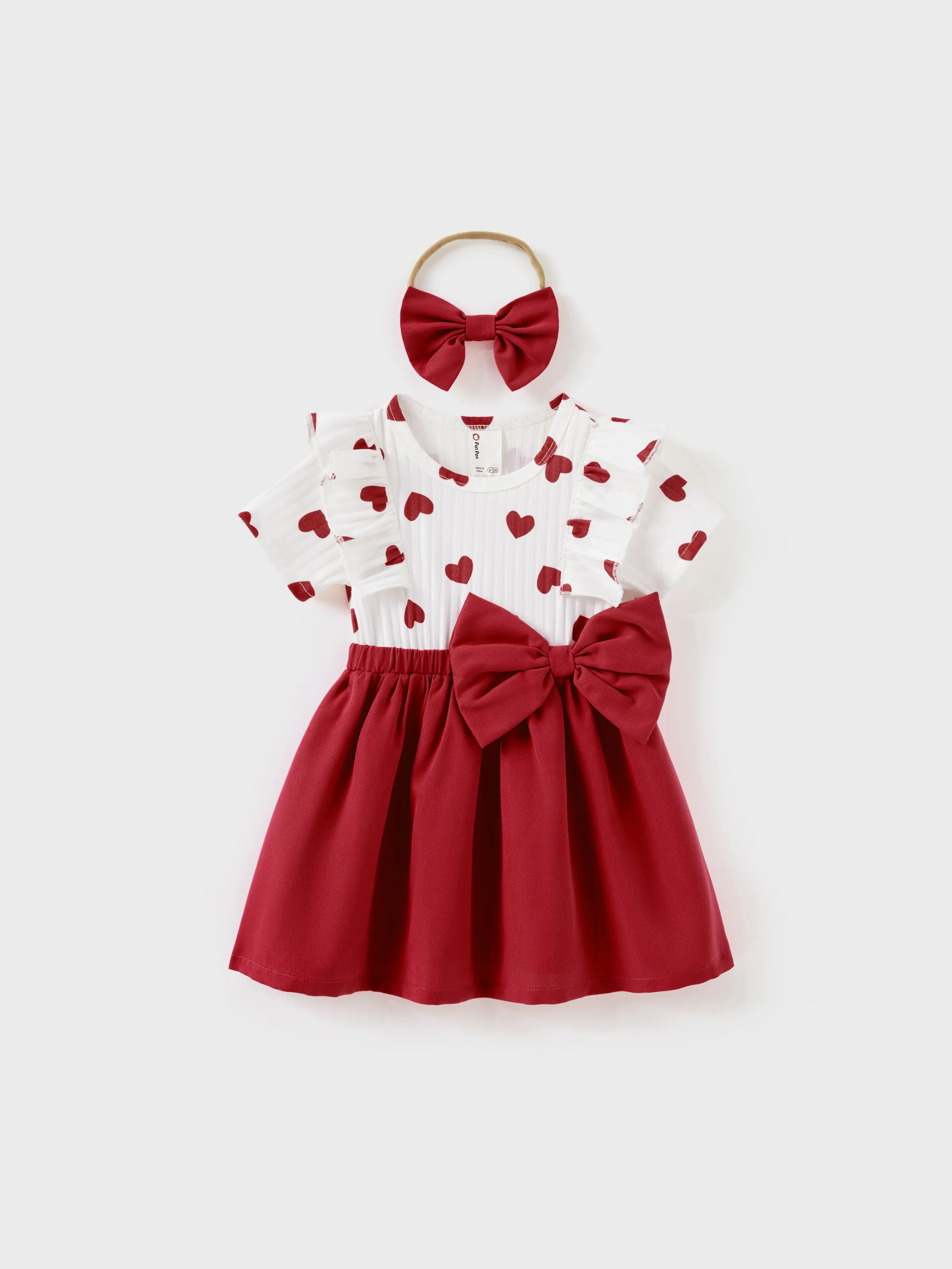2 unidades Bebé Costura de tela Dulce Manga corta Vestido