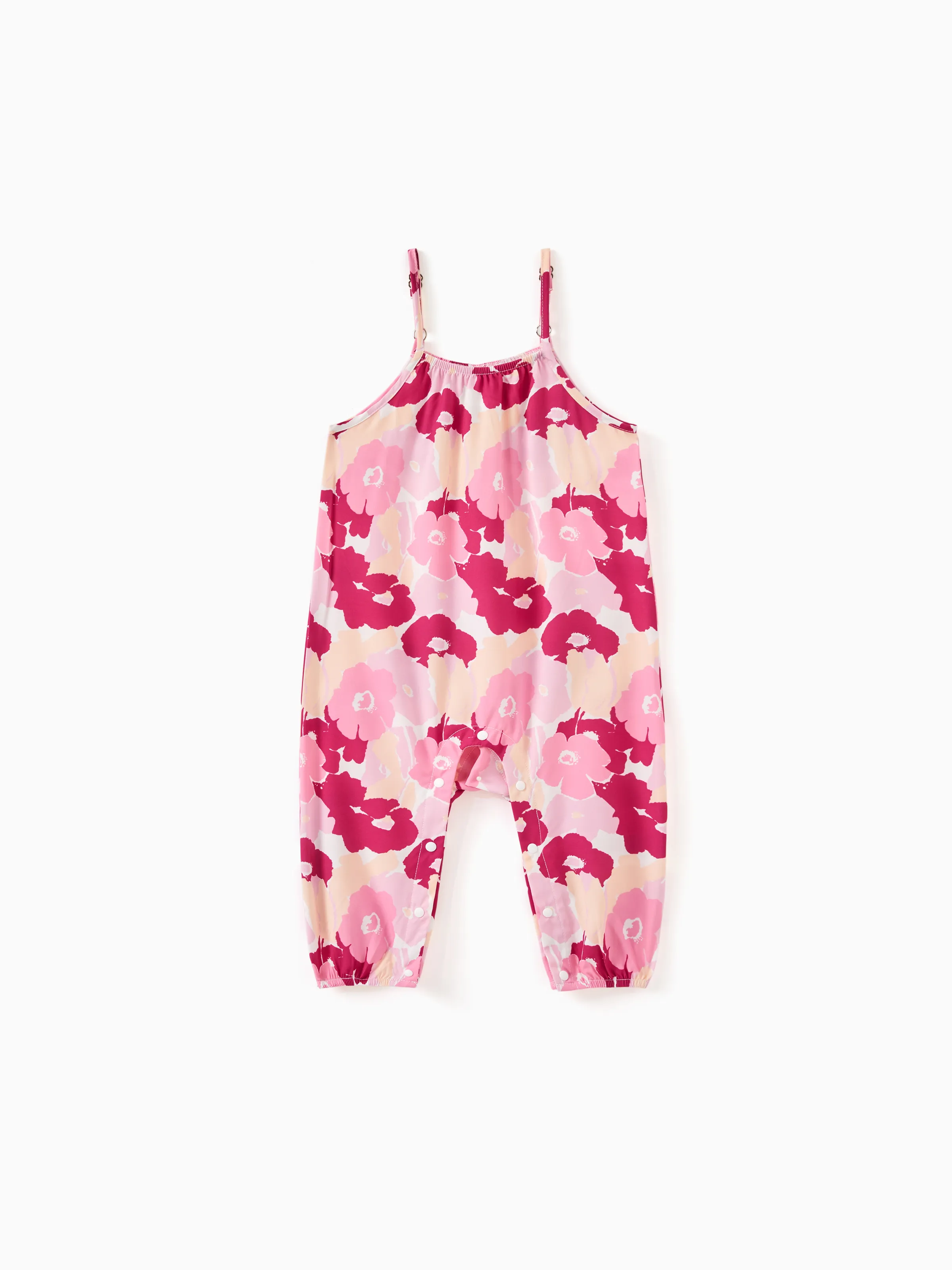 

Baby Girl Sweet Floral Print Hanging Strap Jumpsuit