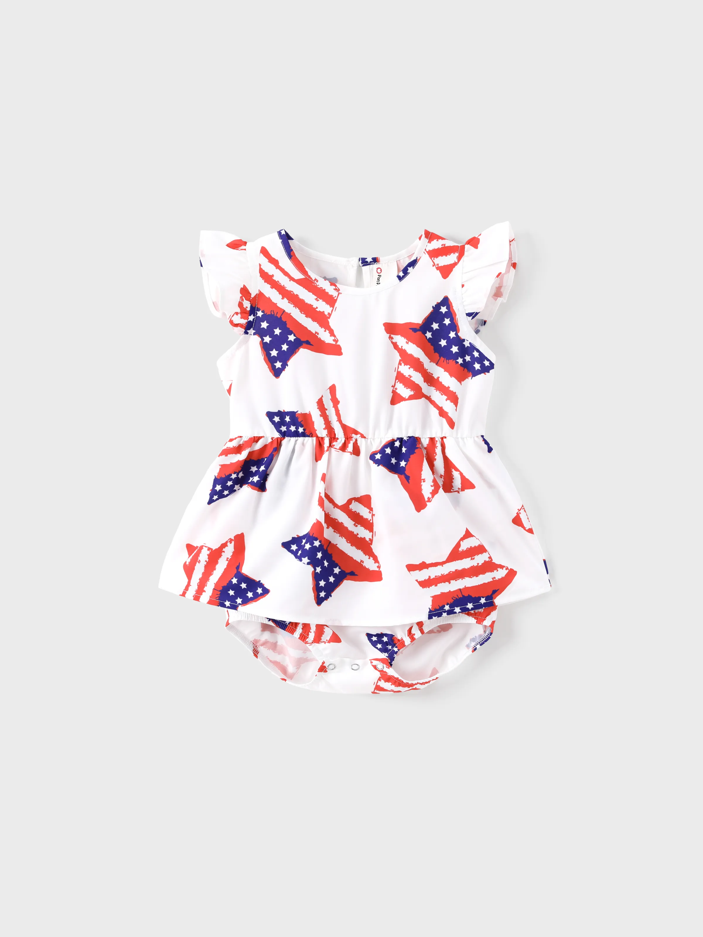 

Independence Day 4th of July Matching Family Outfits Red White Blue Star Print Shirts or Dress Set