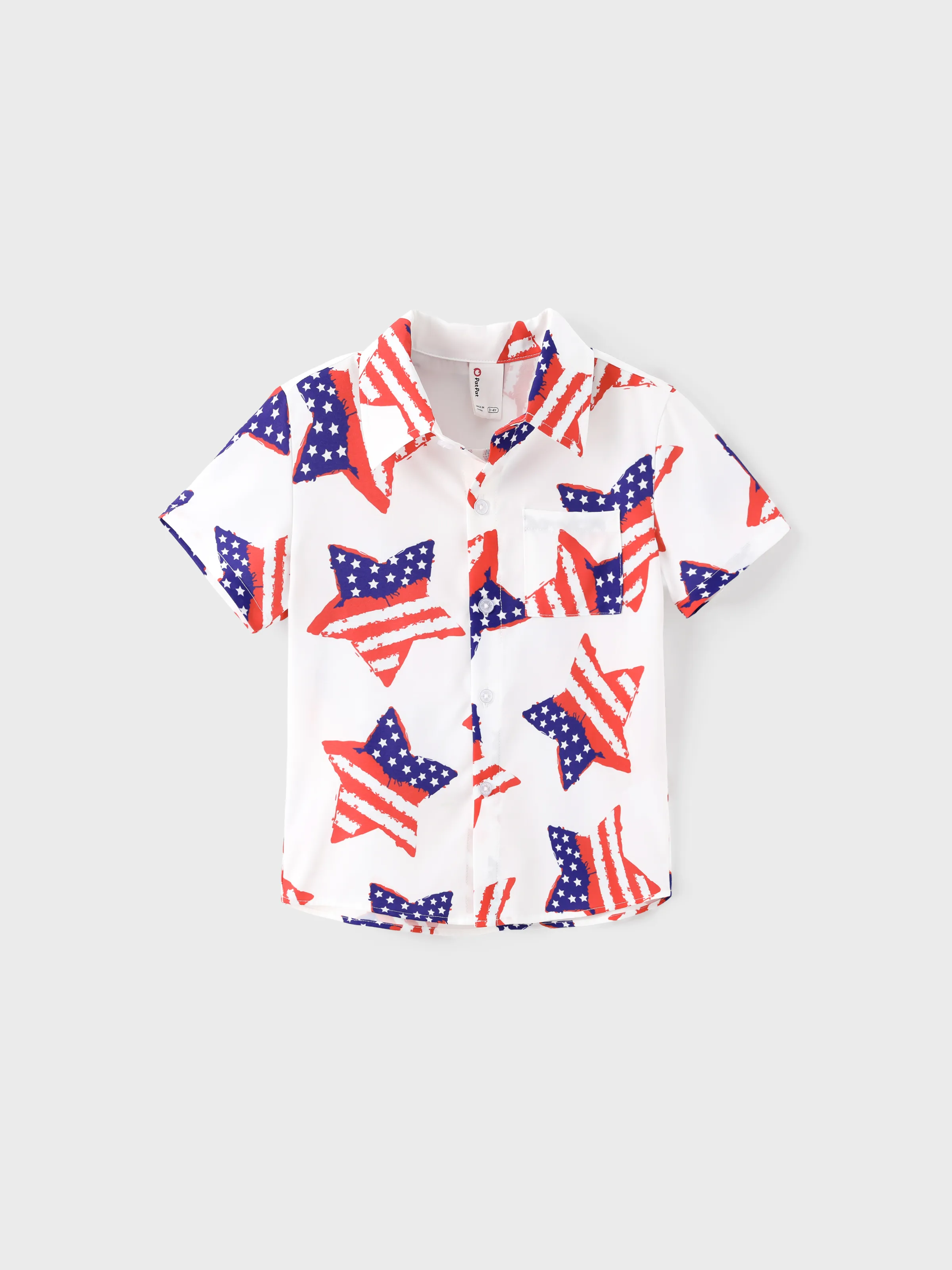 

Independence Day 4th of July Matching Family Outfits Red White Blue Star Print Shirts or Dress Set