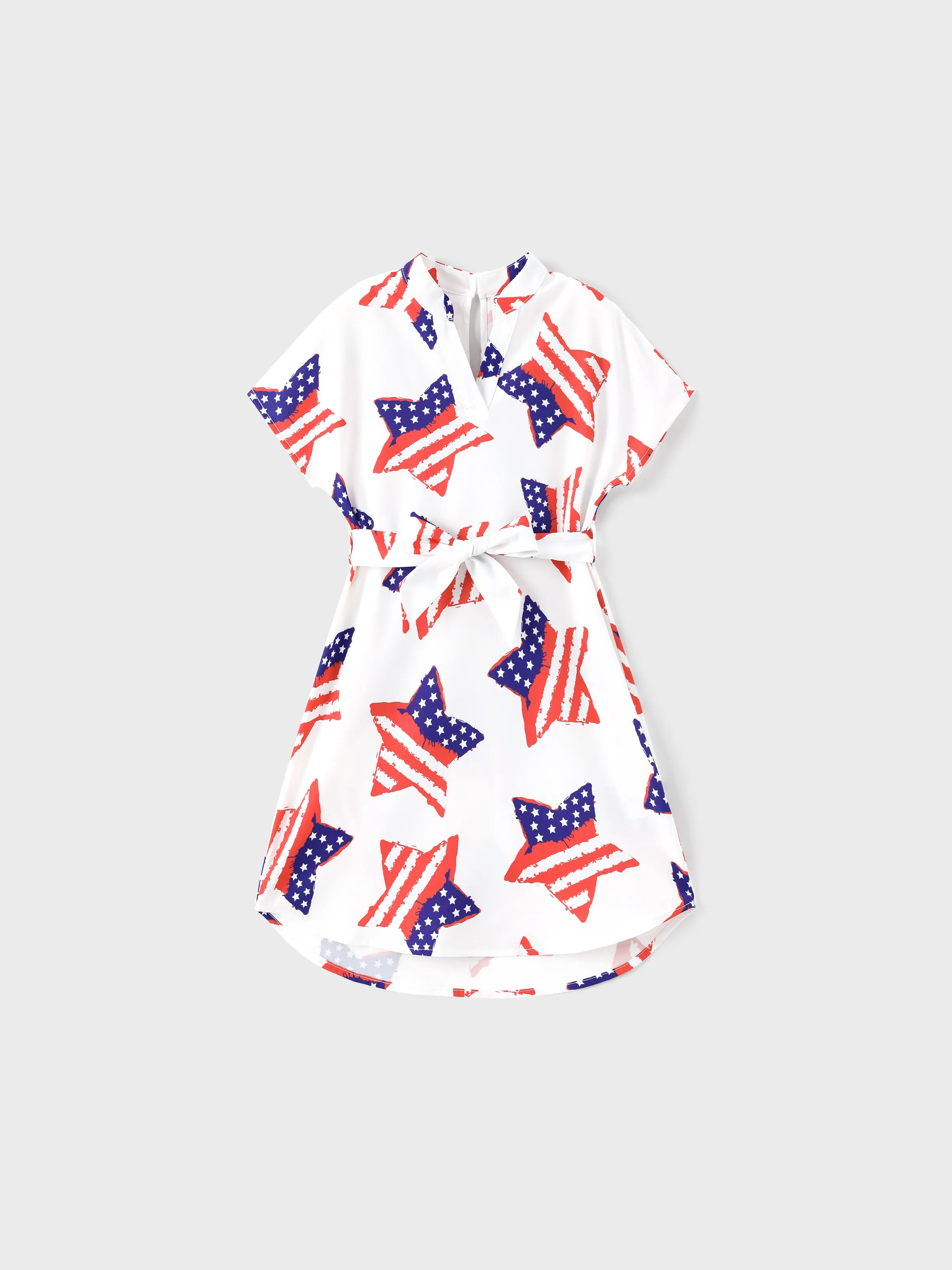 

Independence Day 4th of July Matching Family Outfits Red White Blue Star Print Shirts or Dress Set