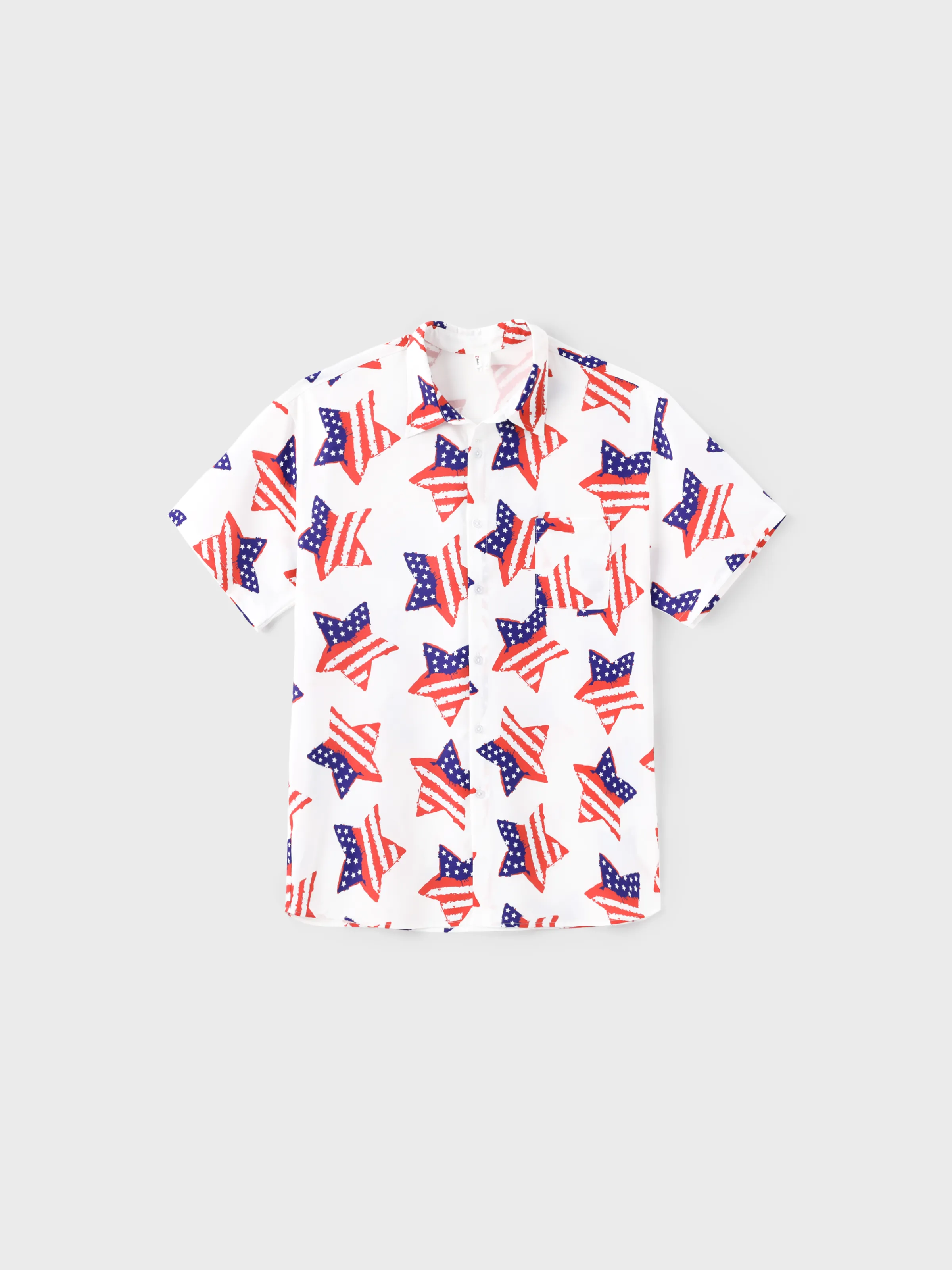 

Independence Day 4th of July Matching Family Outfits Red White Blue Star Print Shirts or Dress Set
