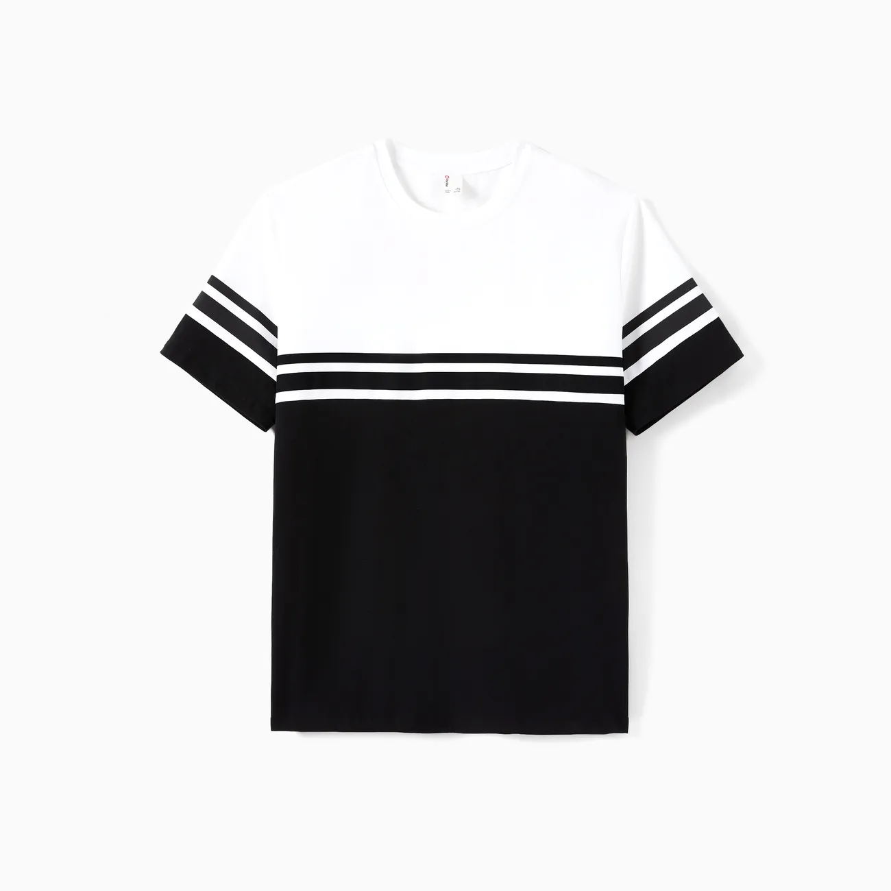 Matching Family Outfits – Black & White Striped Casual Short Sleeve T-Shirt for Men & Boy, Crop Top & Midi Skirt Co-ord Set for women & Girl, Flared Dresses for Baby Girl – Stylish Summer Family Coordinated Cotton Set