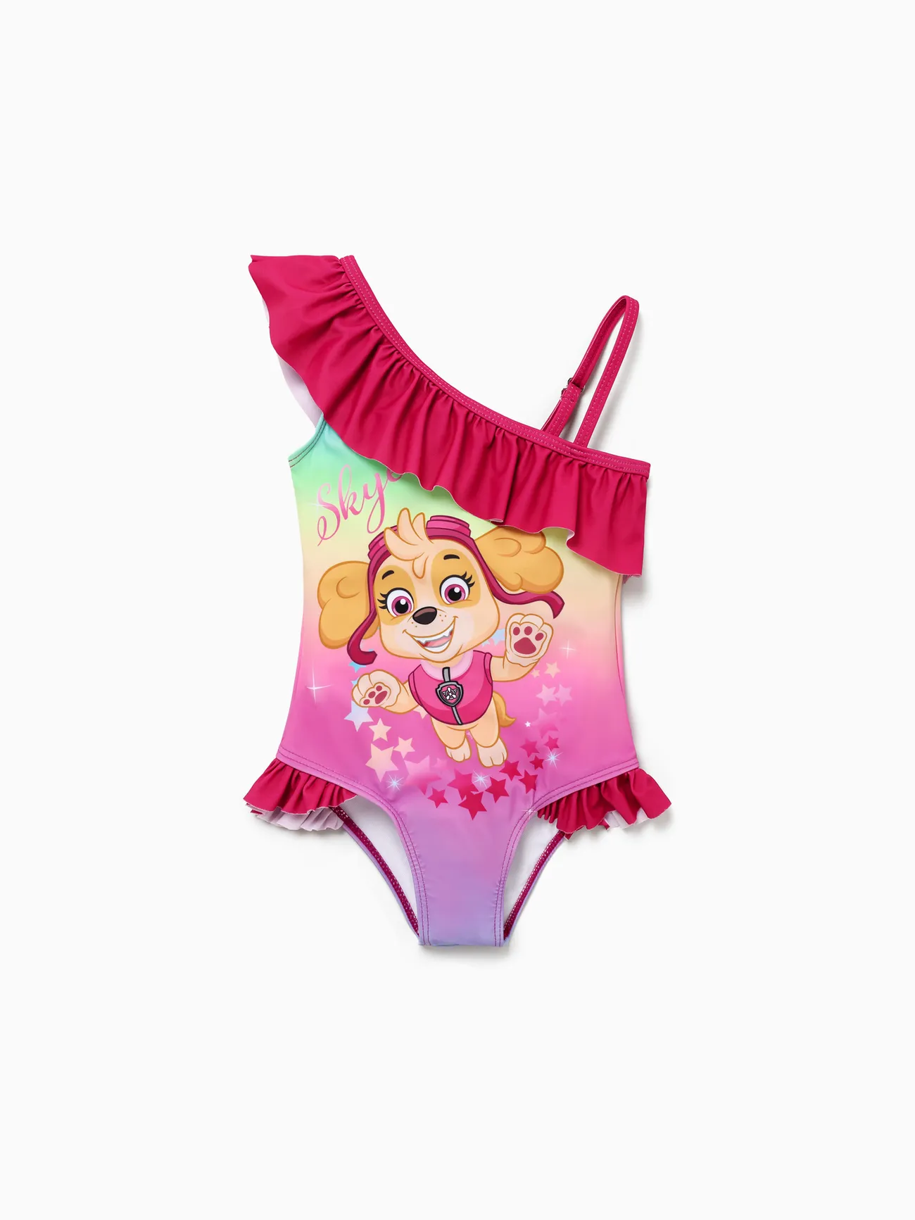 PAW Patrol Sweet Toddler Girls' One-piece Skye Swimsuit with Slanted Shoulder
