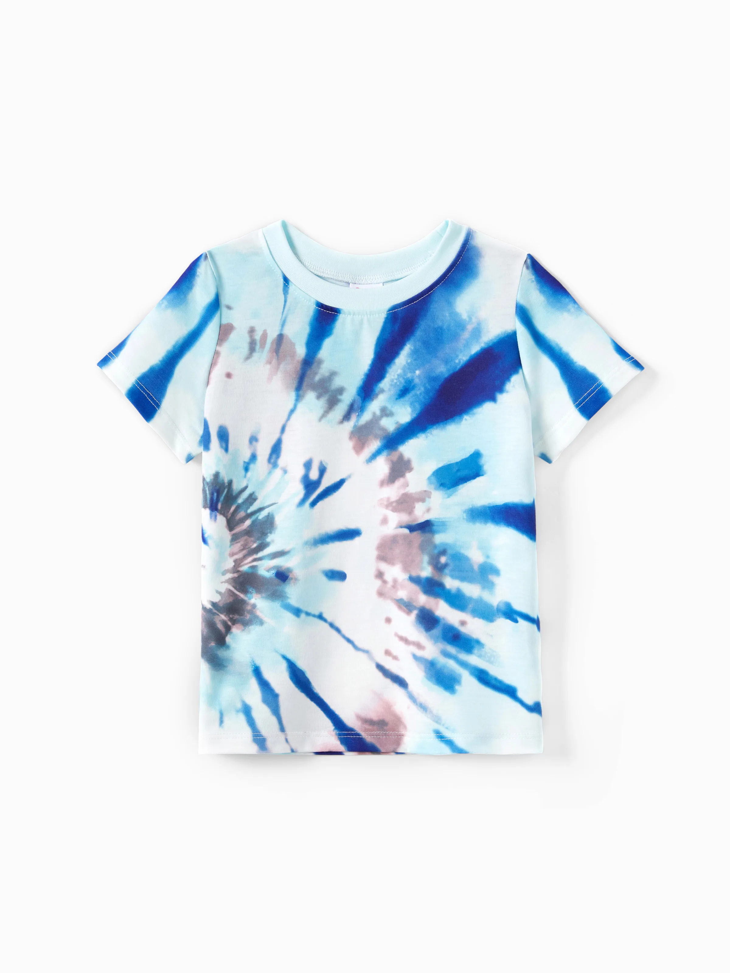 

Family Matching Sets Blue Twirl Tie-Dye Tee or Strap Dress with Pockets