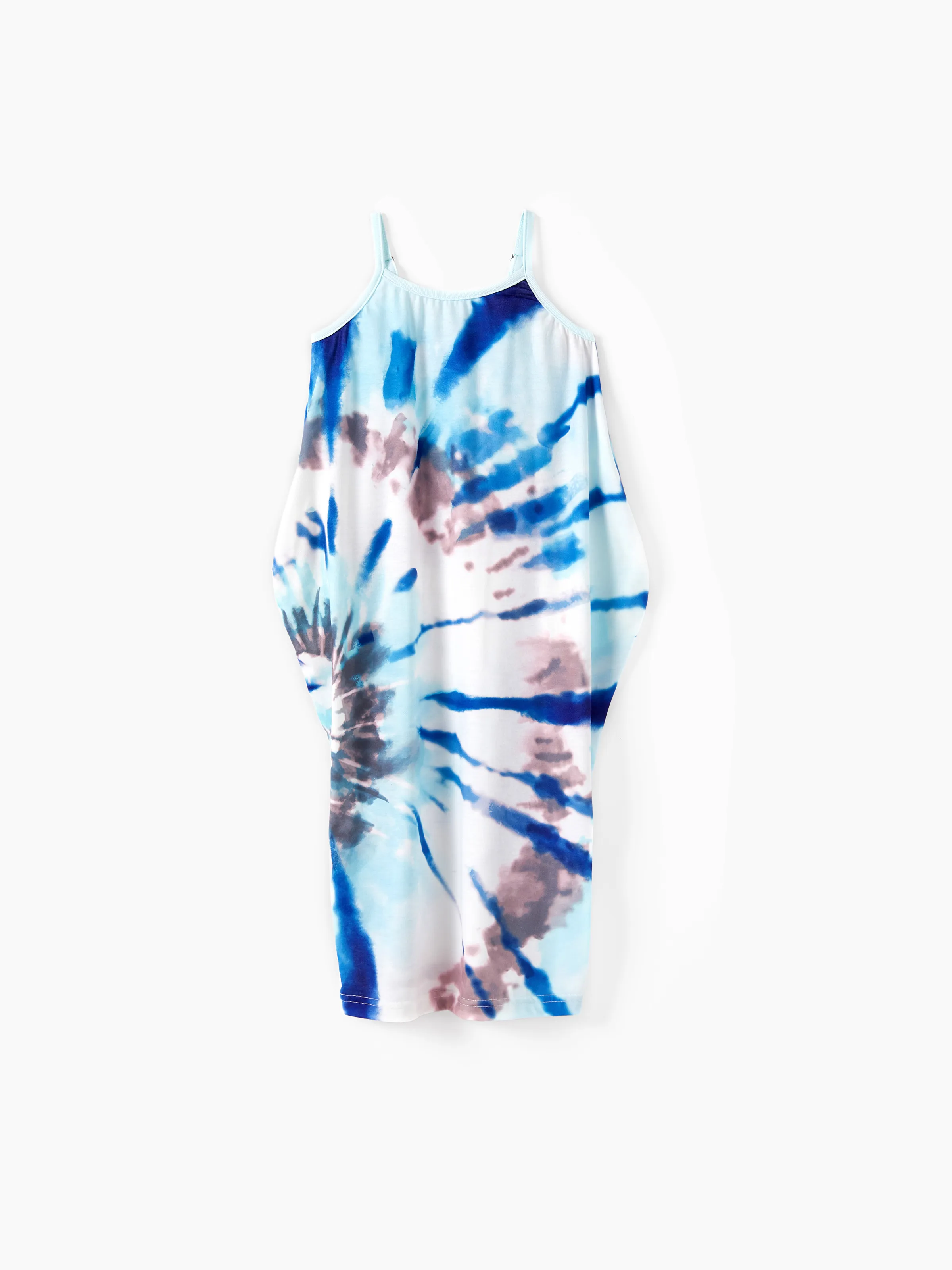 

Family Matching Sets Blue Twirl Tie-Dye Tee or Strap Dress with Pockets