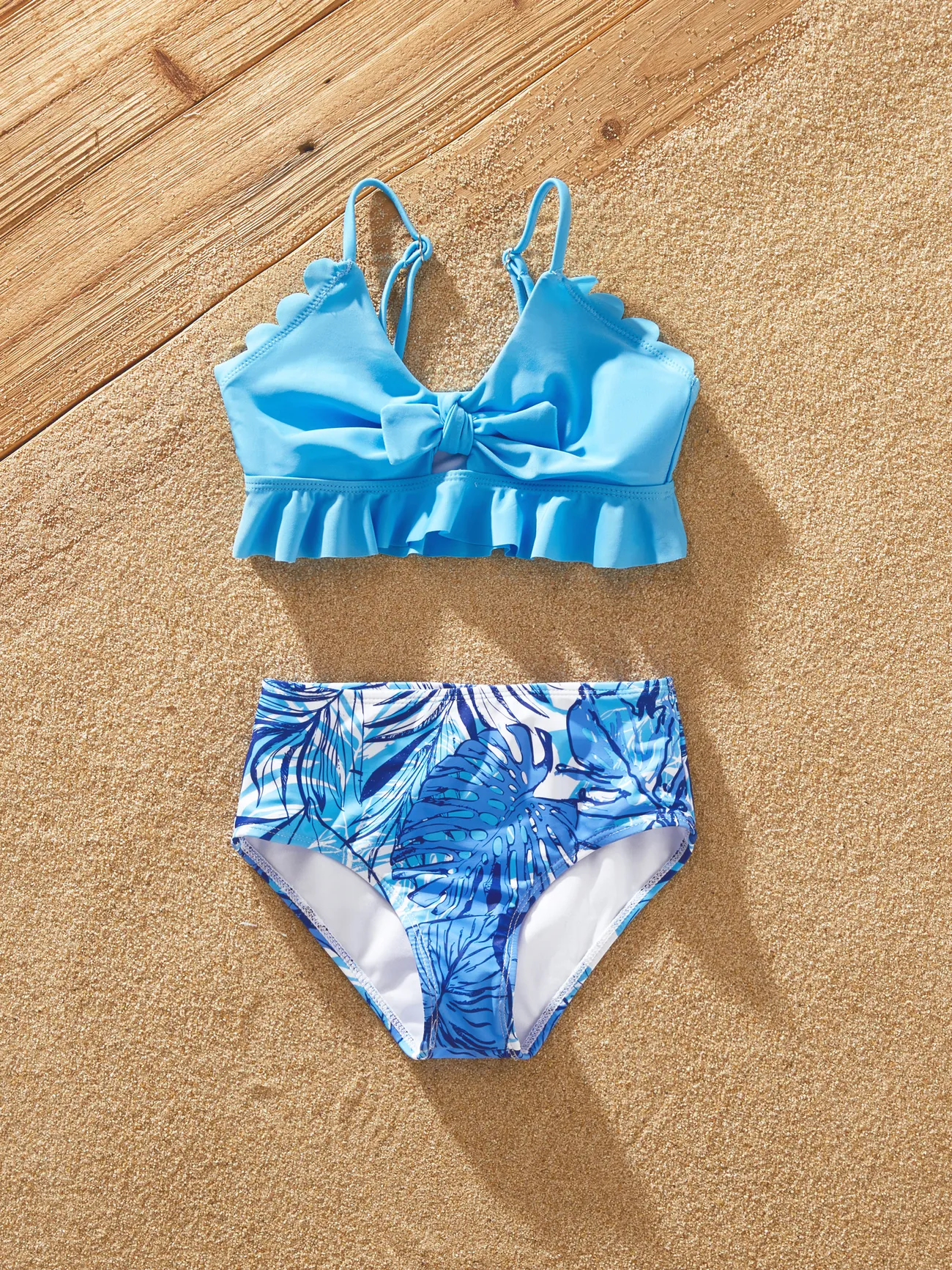 Girl - Matching Swimsuits for Couple and Family - Blue Two-Piece Swimsuit - Blue - image 9