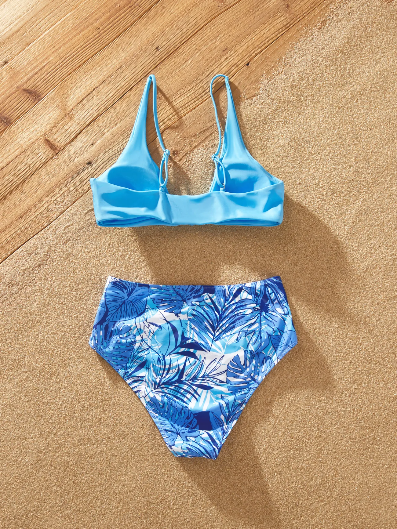 Women - Matching Swimsuits for Couple and Family - Blue Two-Piece Swimsuit - Blue - image 5