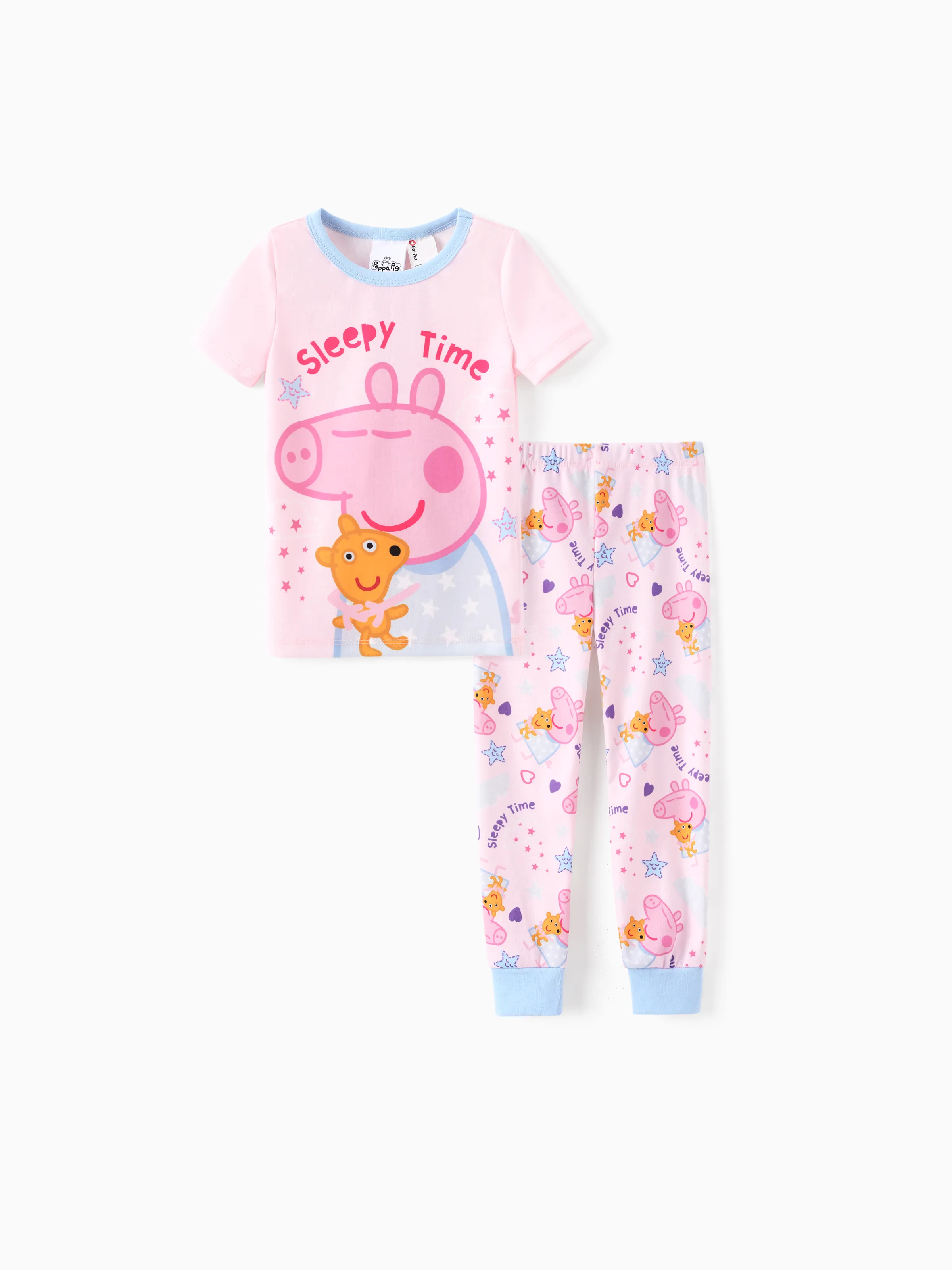 

Peppa Pig Toddler Girl 2pcs Naia™ Sleepy Time Stars Print Short-sleeve Snug-Fitting Pajamas Set