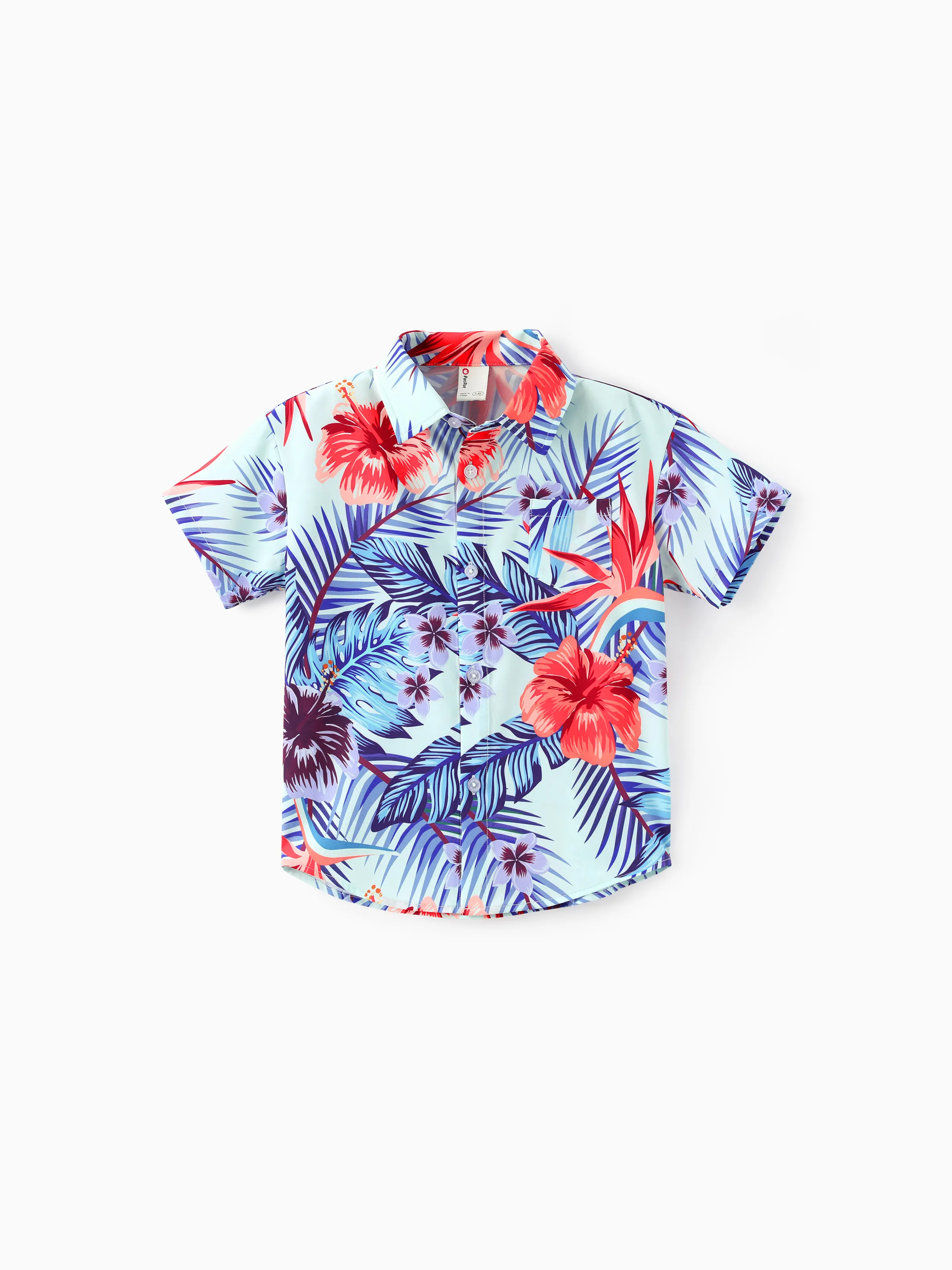 

Family Matching Floral Print Short-sleeve Shirt or smocking Strap Dress